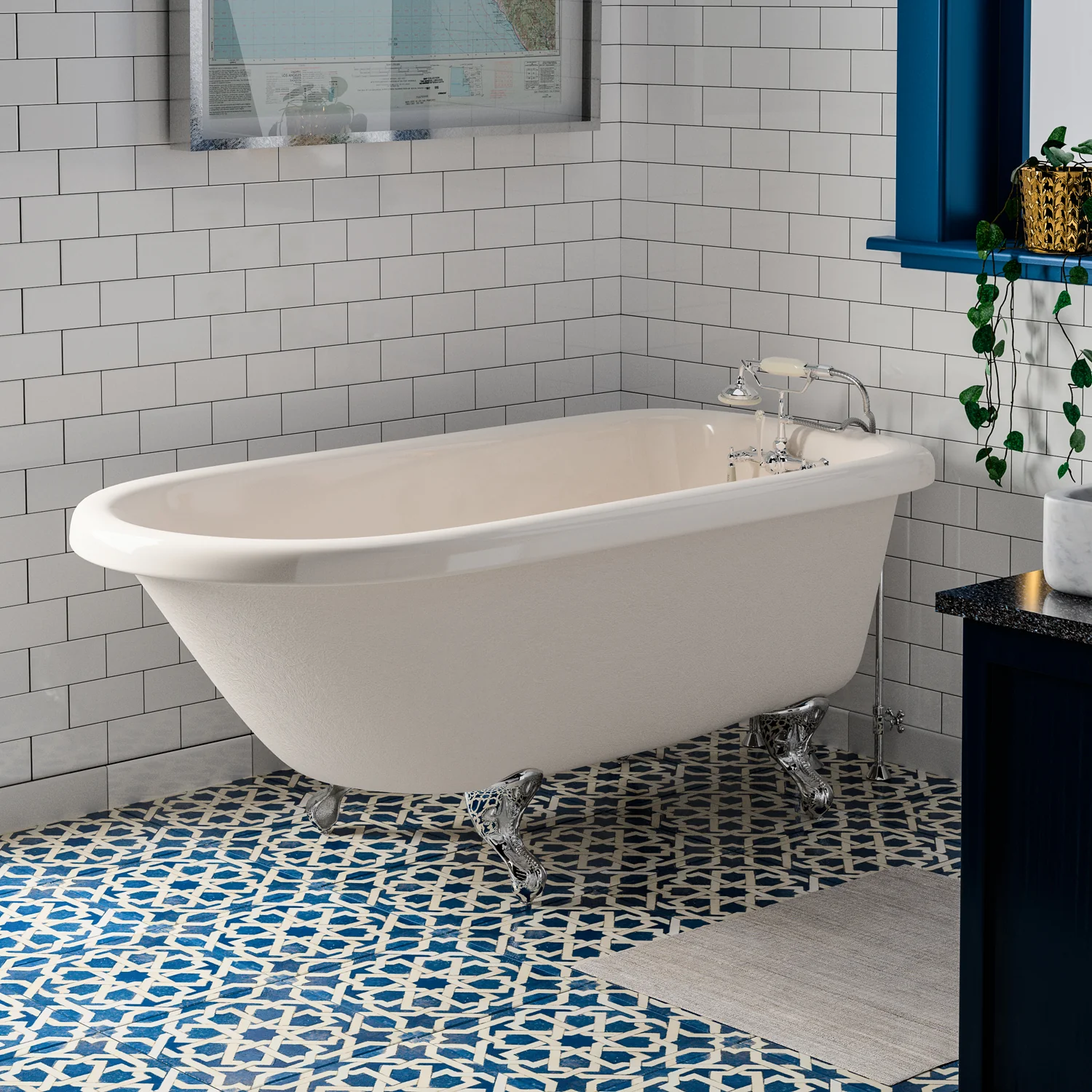 Andover 60" Acrylic Roll Top Tub - Image 3