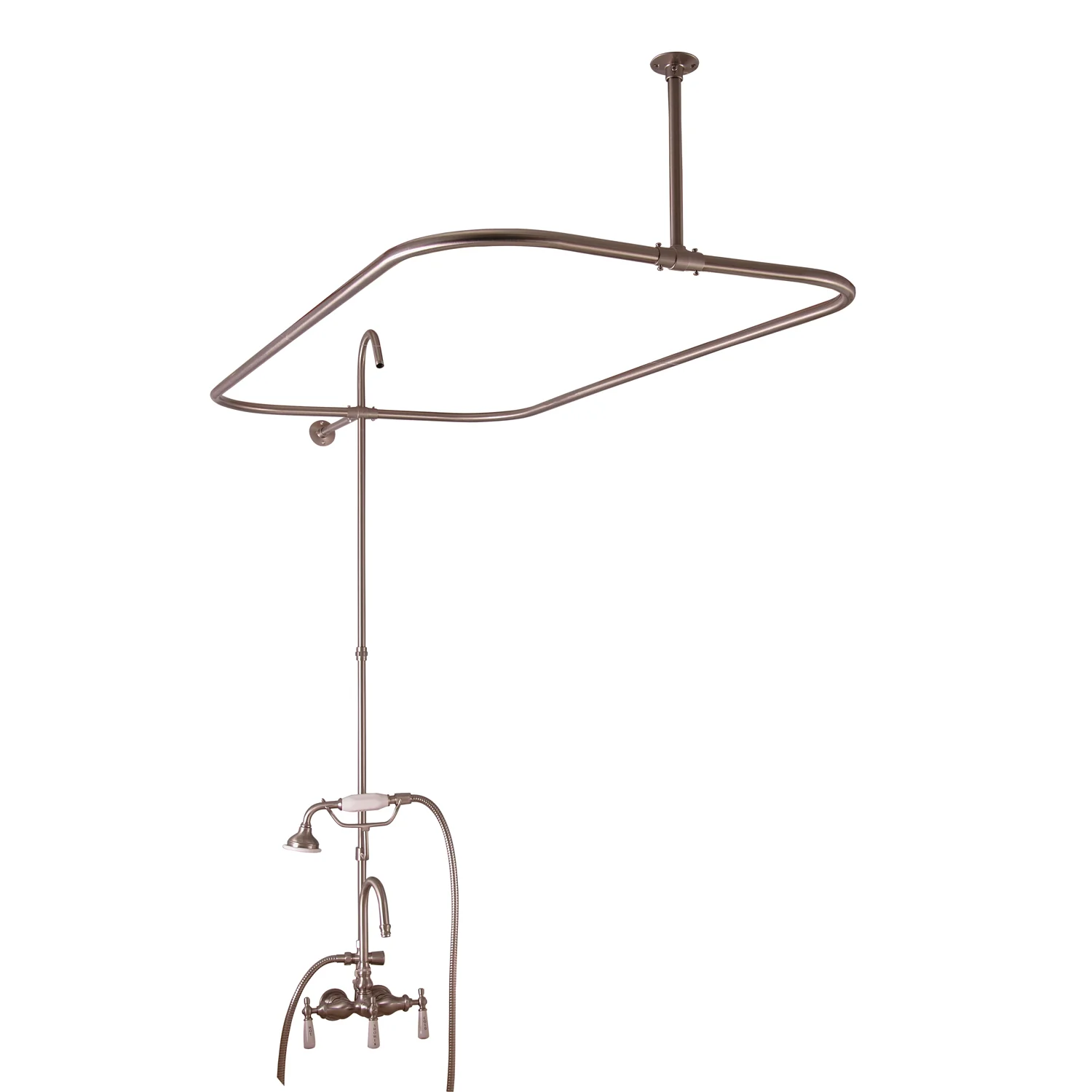 Anthea 60″ Acrylic Roll Top Tub Kit in Bisque – Brushed Nickel Accessories - Image 2