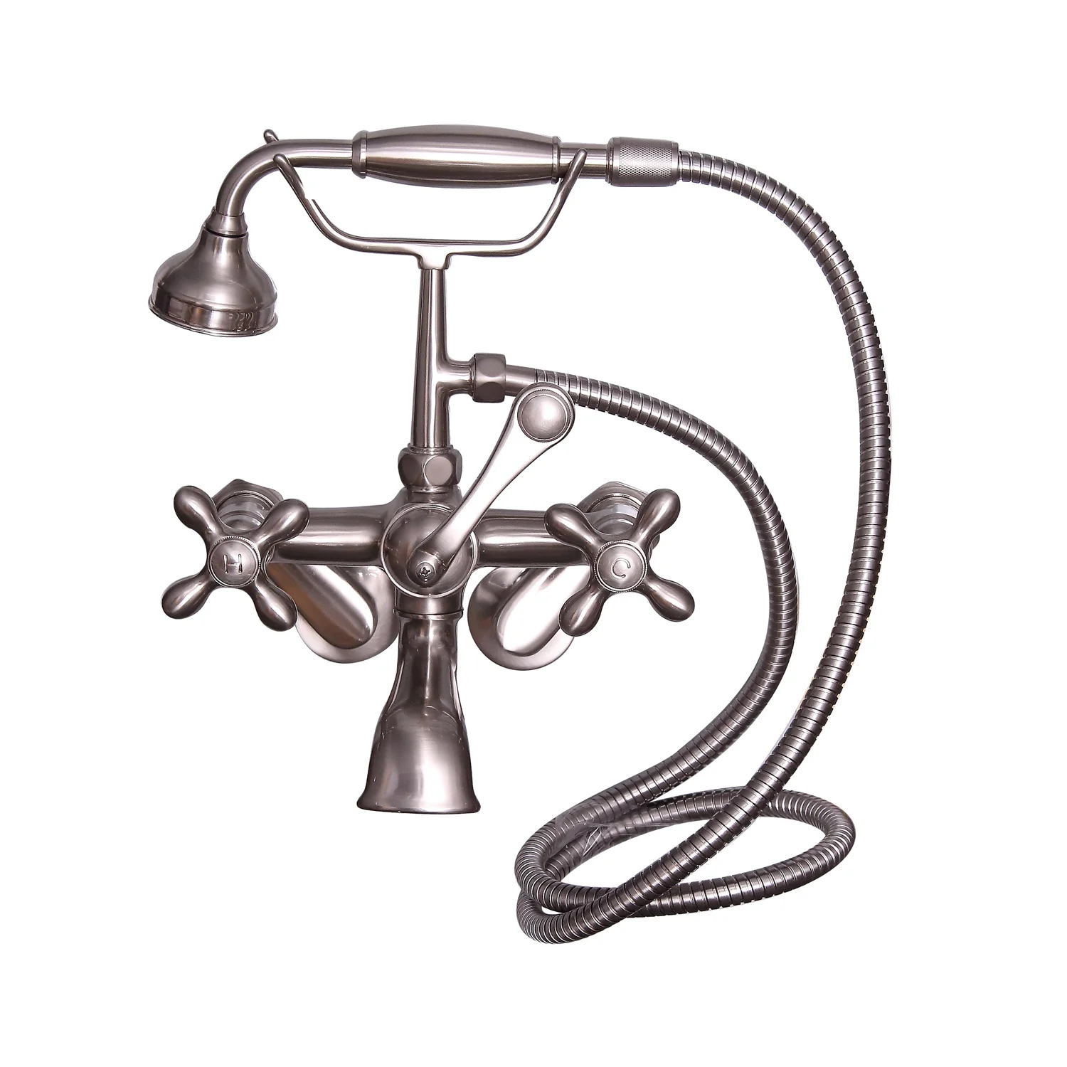 Antonio 55" Cast Iron Roll Top Tub Kit-Brushed Nickel Accessories - Image 2