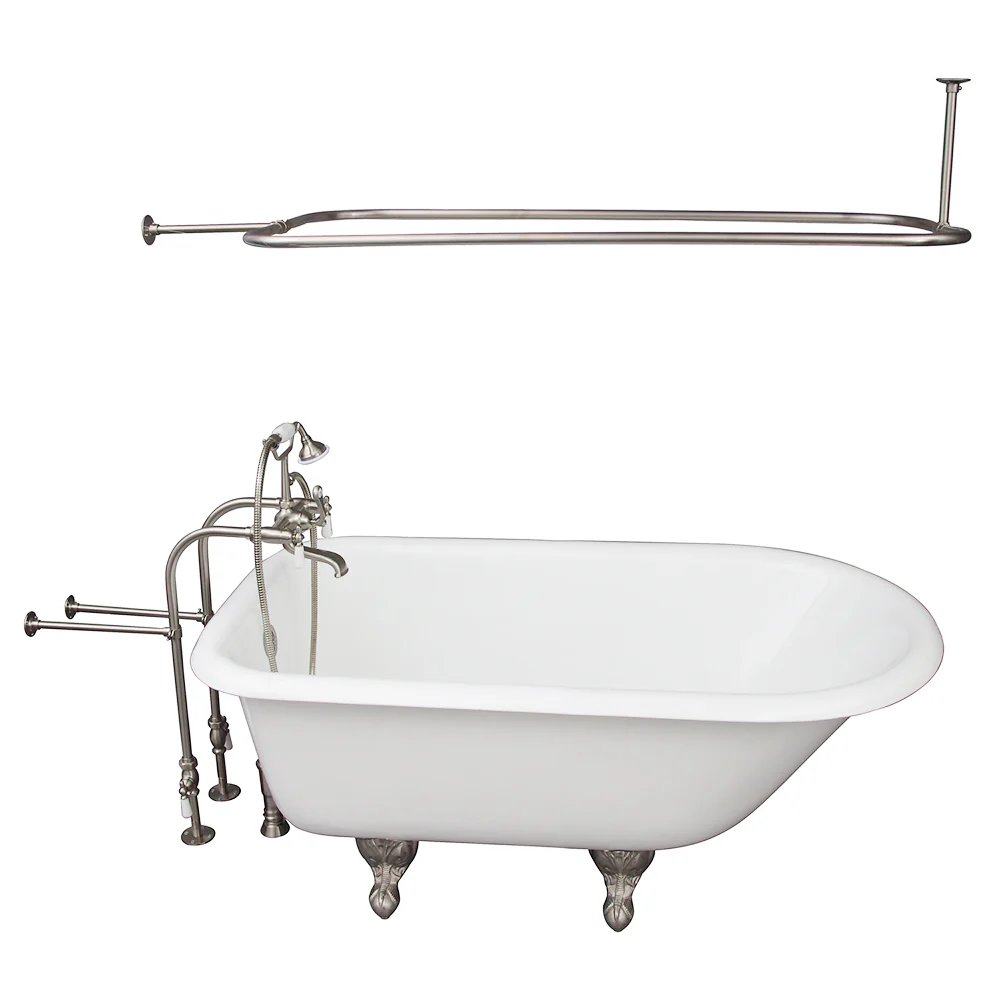 Antonio 55″ Cast Iron Roll Top Tub Kit – Brushed Nickel Accessories
