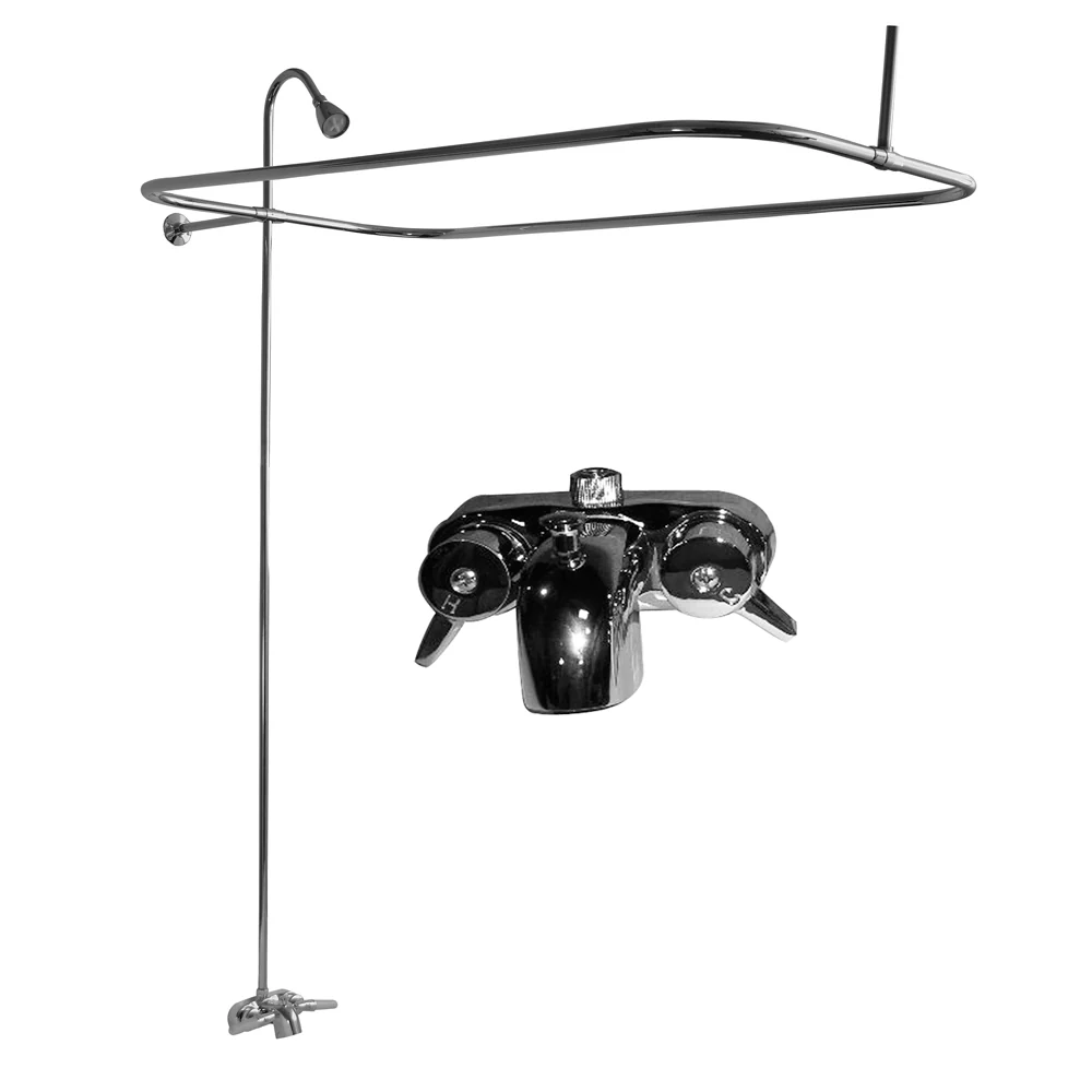 Atlin 67″ Acrylic Roll Top Tub Kit in White – Polished Chrome Accessories - Image 2