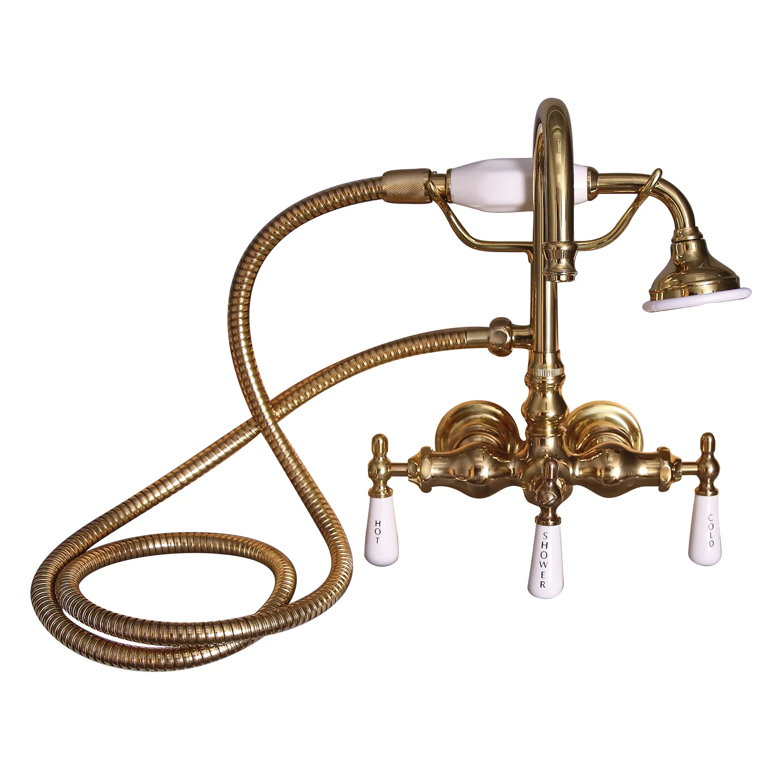 Bartlett 60" Cast Iron Roll Top Tub Kit-Polished Brass Accessories - Image 2