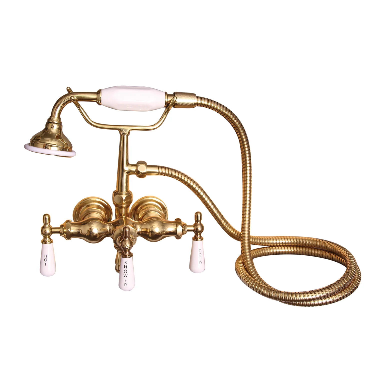 Bartlett 60" Cast Iron Roll Top Tub Kit-Polished Brass Accessories - Image 2