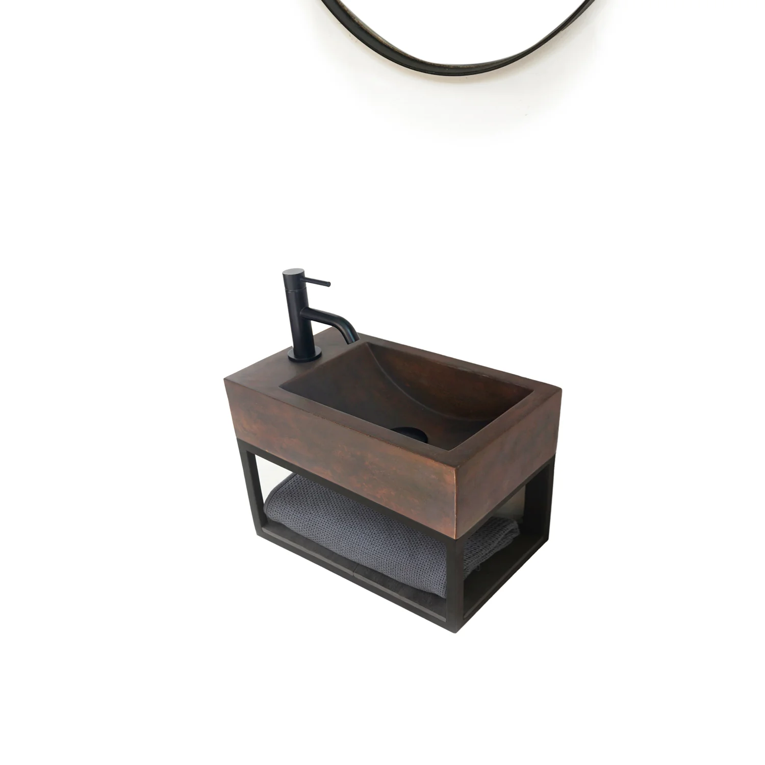 Brass Wall-Hung Stand For Brixton Concrete Wall-Hung Sink, Black - Image 4