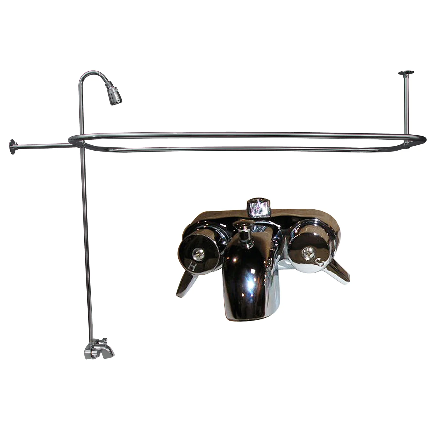 Brocton 65″ Cast Iron Roll Top Tub Kit – Polished Chrome Accessories - Image 2