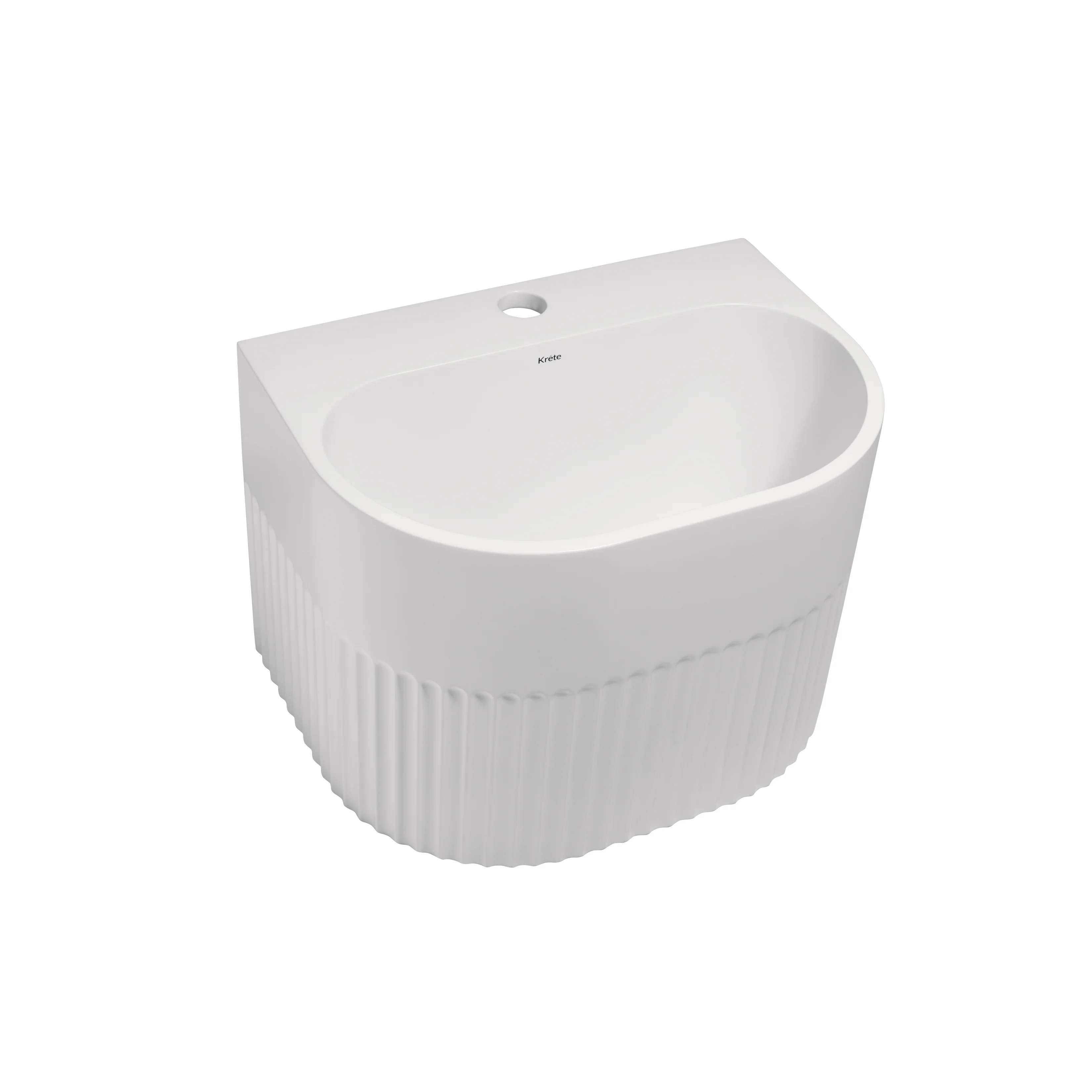 Kournos 16" Wall Mount Basin with Drain - Image 4