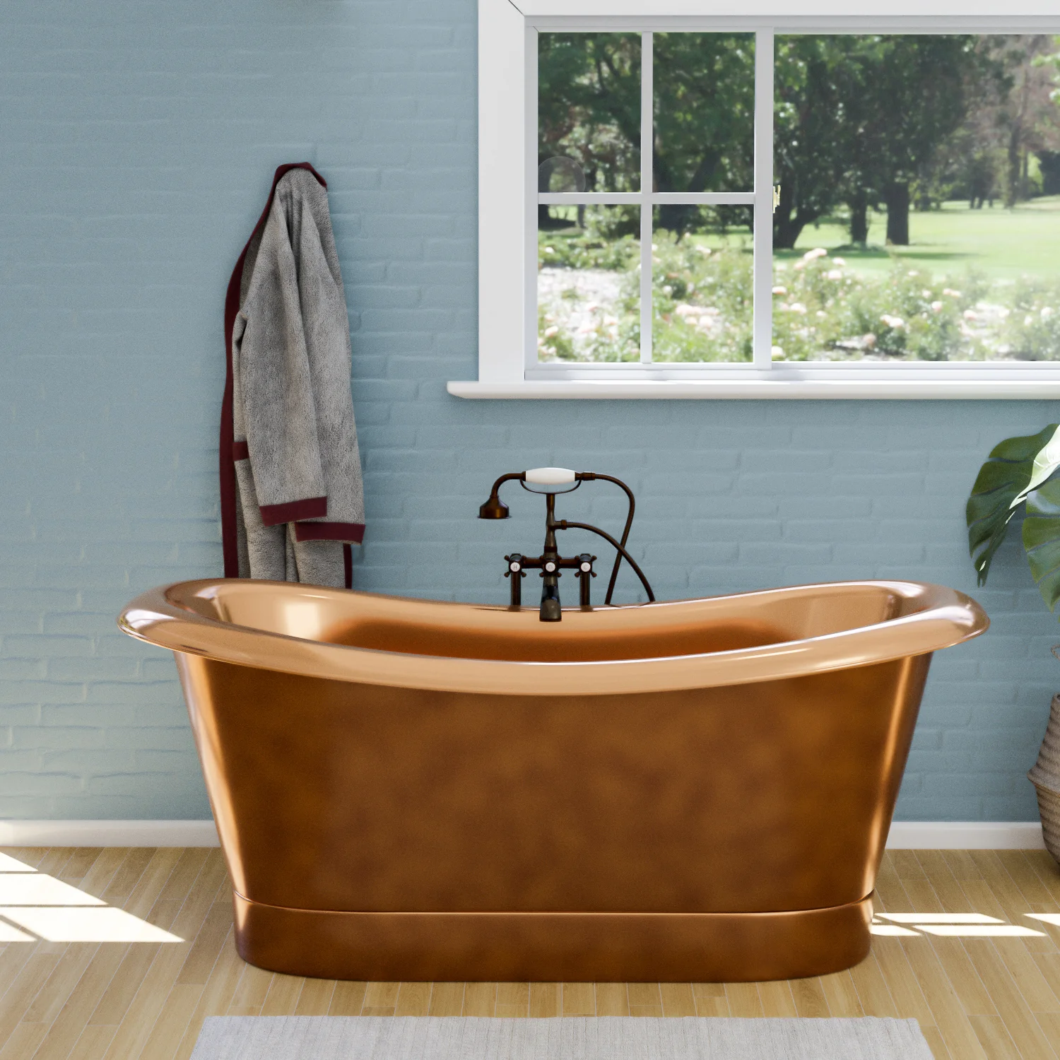 Chopin 70″ Copper Double Slipper Tub - Image 5