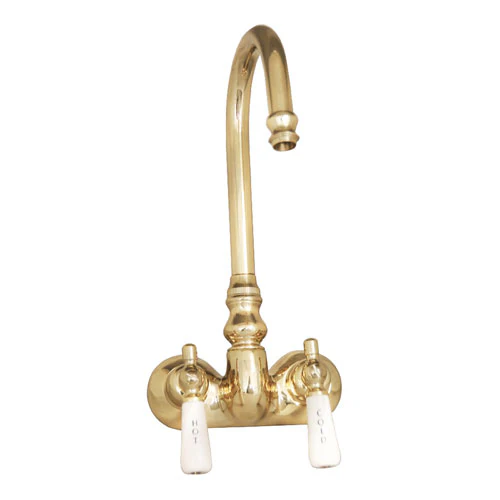 Clawfoot Tub Filler – Code Spout, Lever Porcelain Handles - Image 2
