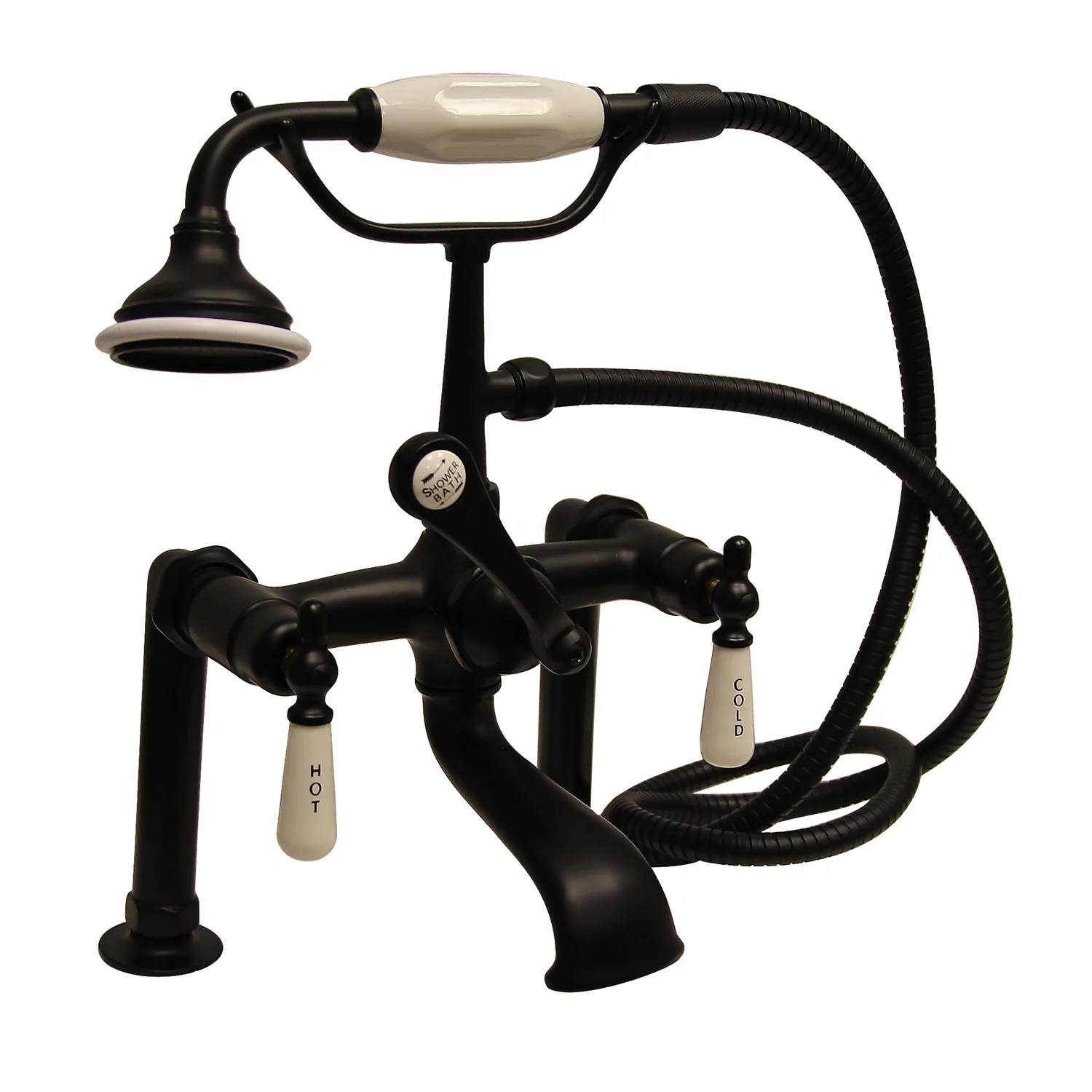 Clawfoot Tub Filler – Elephant Spout, Hand Held Shower, 6″ Elbow Mounts - Image 13