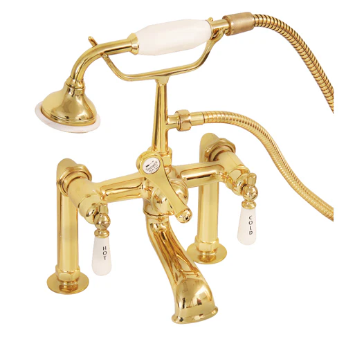 Clawfoot Tub Filler – Elephant Spout, Hand Held Shower, 6″ Elbow Mounts - Image 8