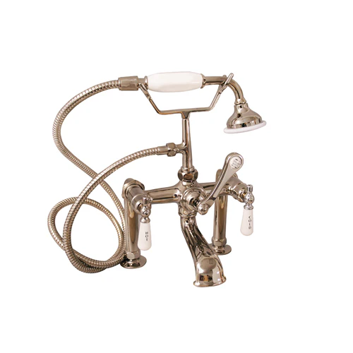 Clawfoot Tub Filler – Elephant Spout, Hand Held Shower, 6″ Elbow Mounts - Image 9
