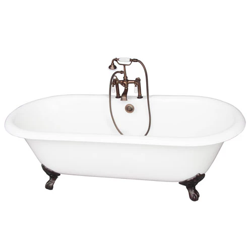 Columbus 61″ Cast Iron Double Roll Top Tub Kit – Oil Rubbed Bronze Accessories
