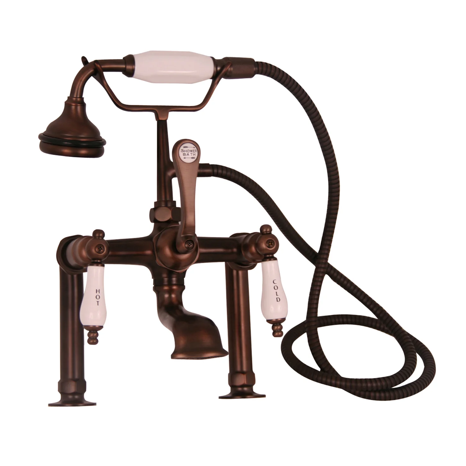 Columbus 61″ Cast Iron Double Roll Top Tub Kit – Oil Rubbed Bronze Accessories - Image 2