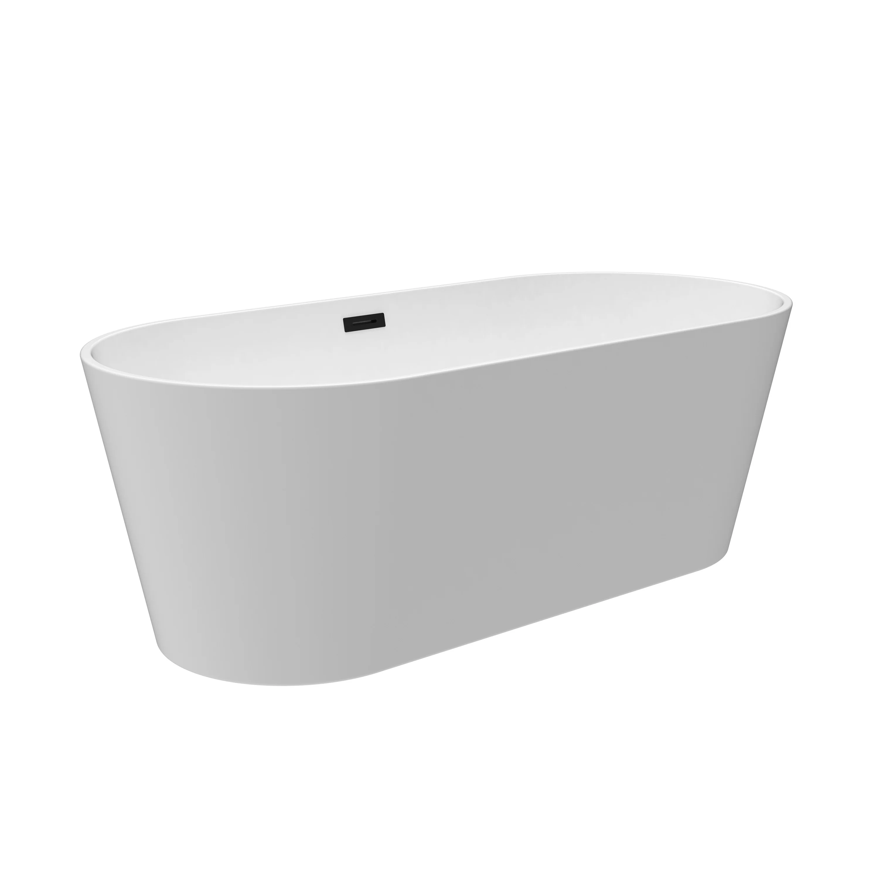 Patrick 67" Acrylic Tub with Integrated Drain and Overflow In Matte White - Image 2