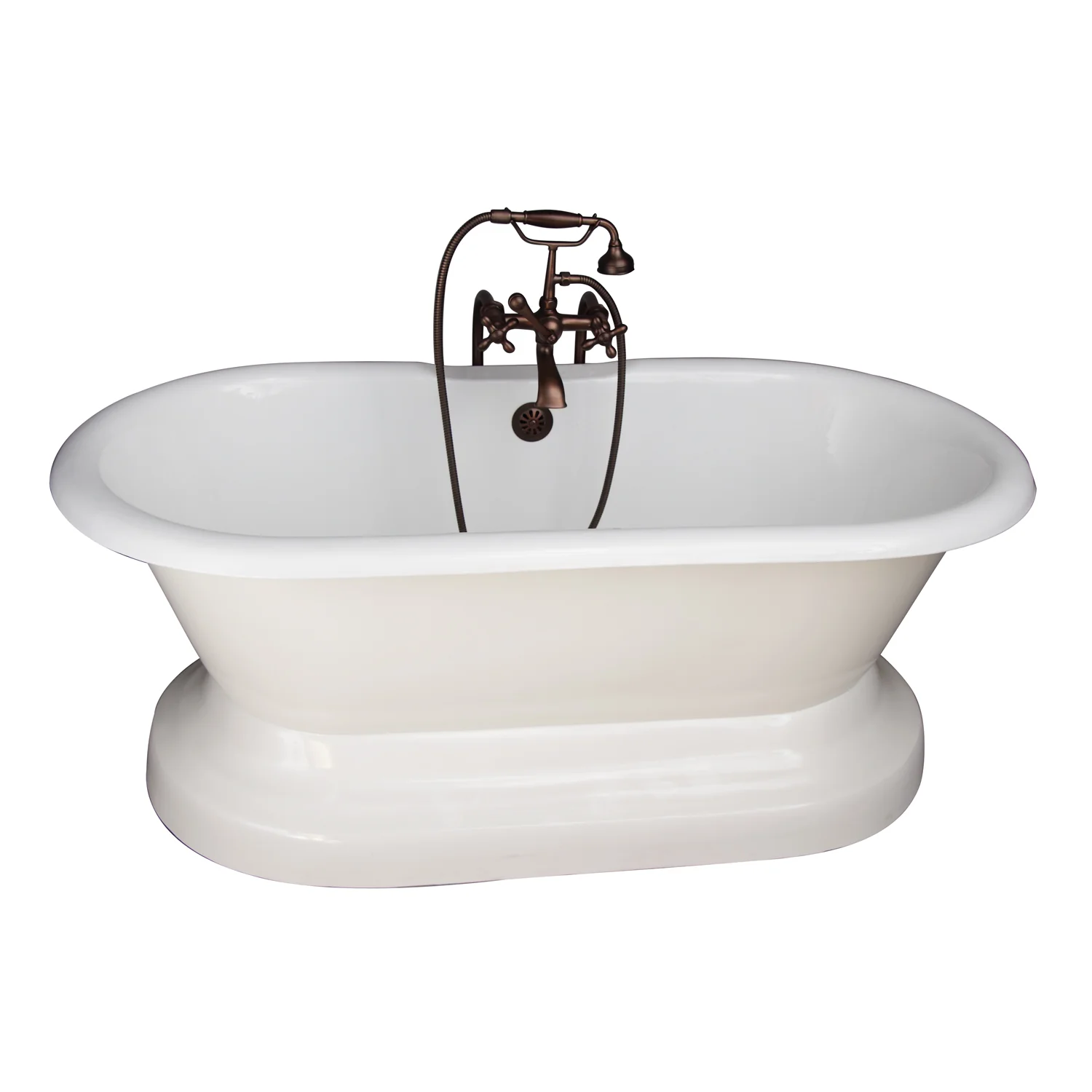Duet 67" Cast Iron Double Roll Top Tub Kit-Oil Rubbed Bronze Accessories