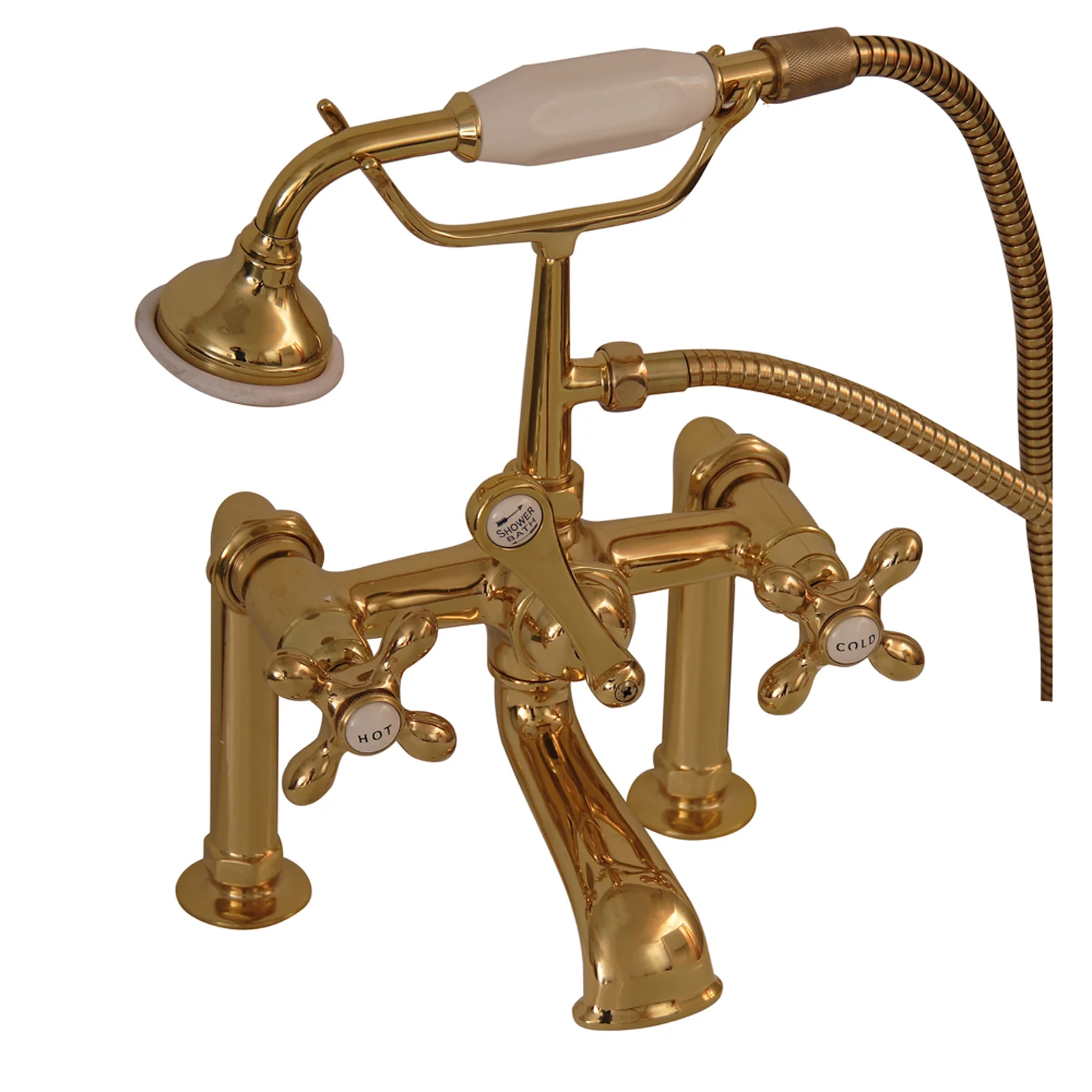 Duet 67" Cast Iron Double Roll Top Tub Kit-Polished Brass Accessories - Image 3