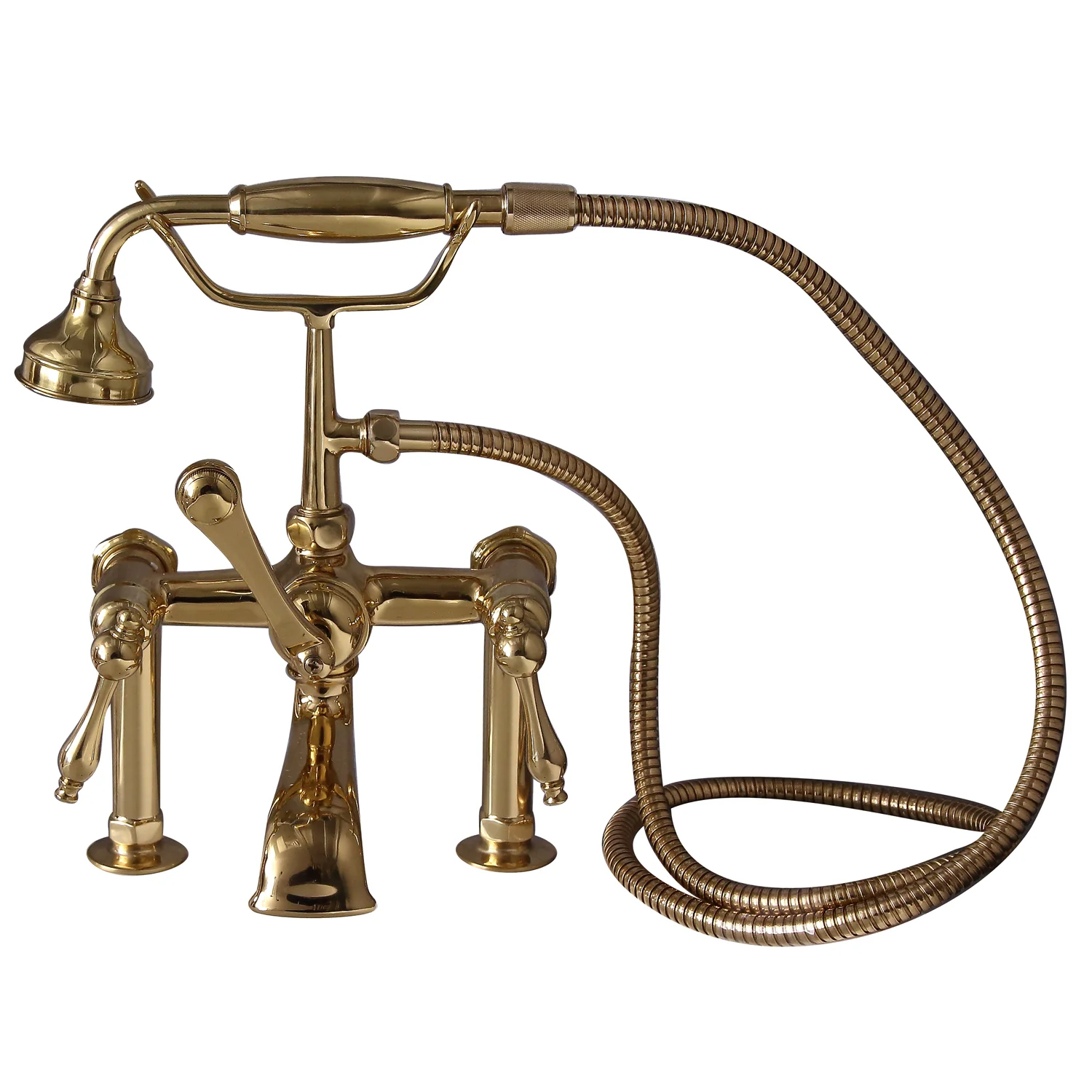 Duet 67" Cast Iron Double Roll Top Tub Kit-Polished Brass Accessories - Image 3