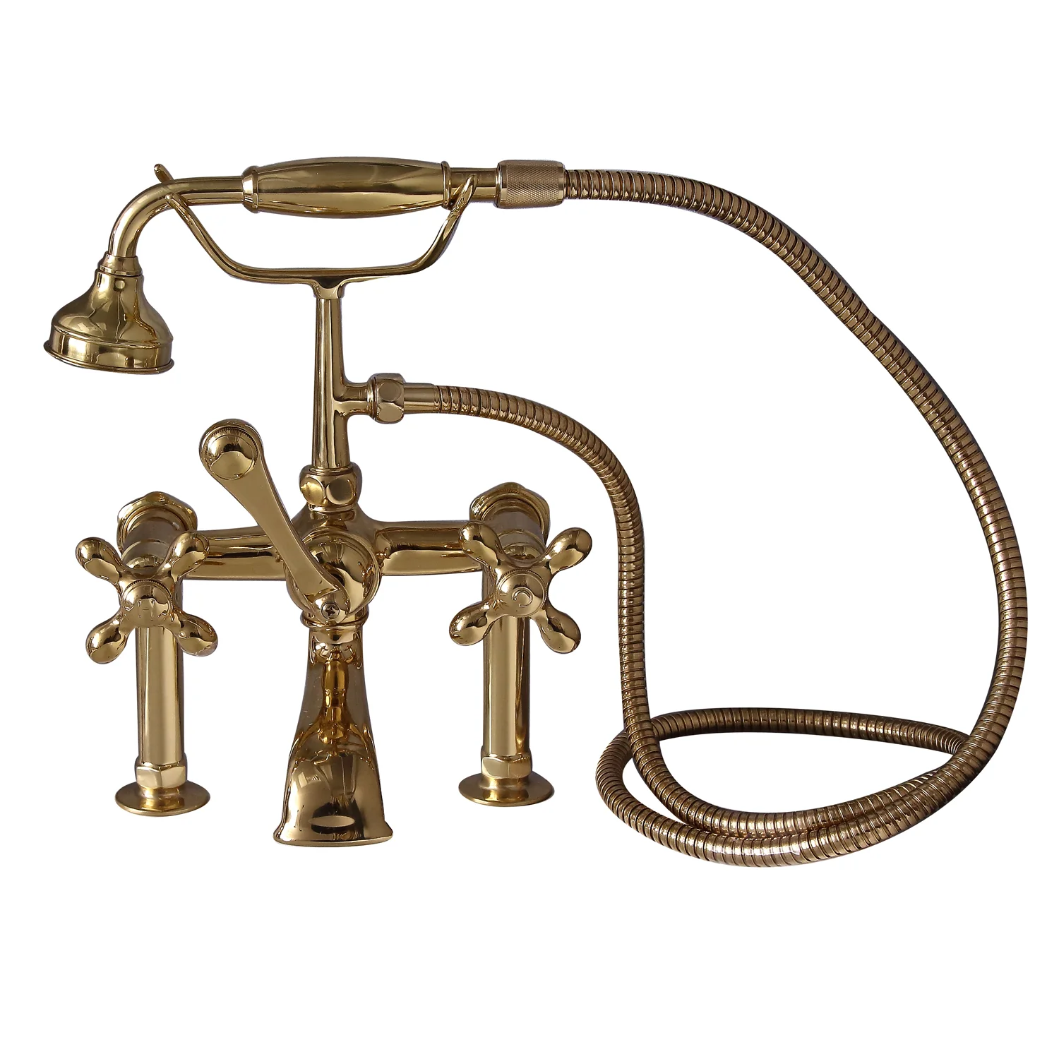 Duet 67" Cast Iron Double Roll Top Tub Kit-Polished Brass Accessories - Image 3