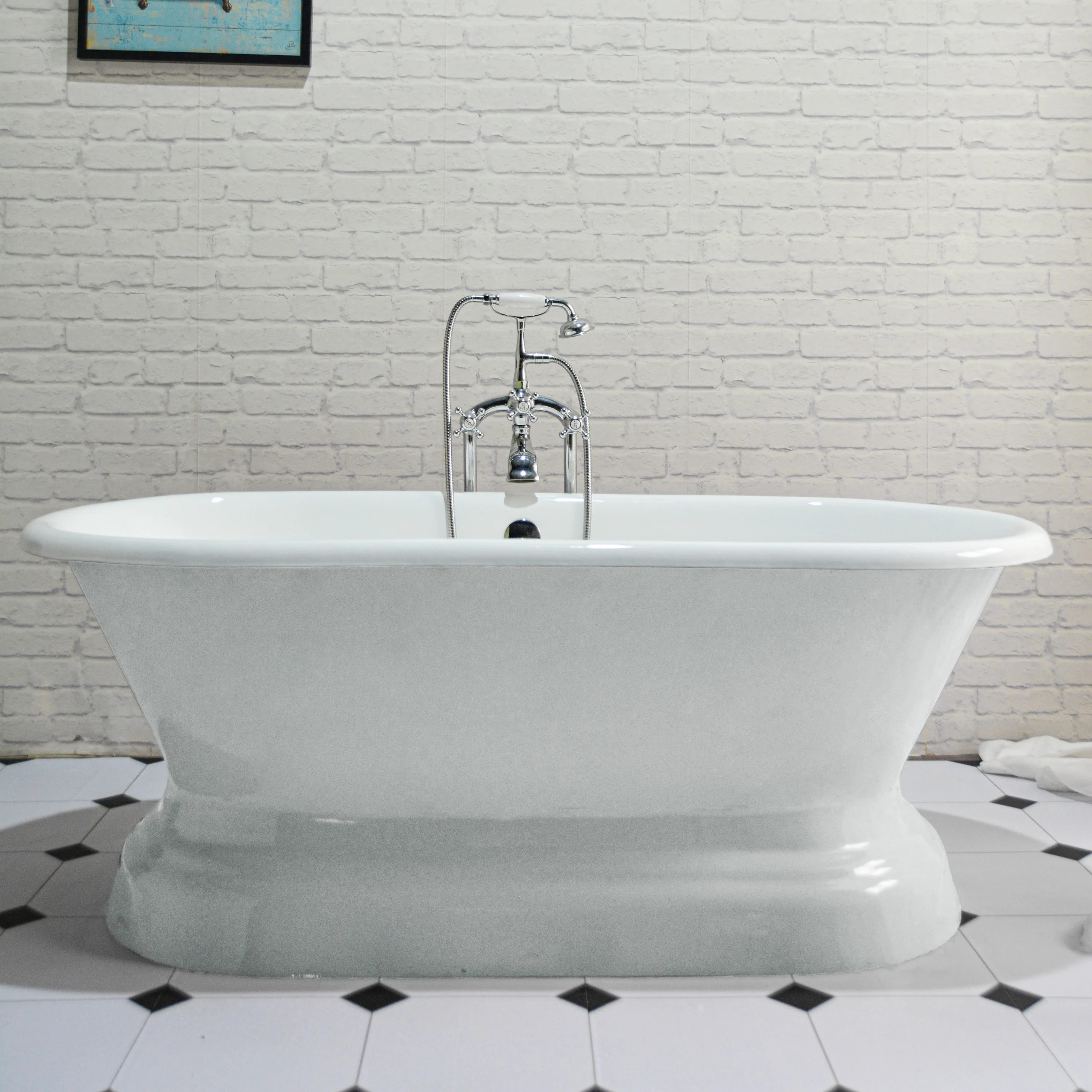 Duet 66" Cast Iron Double Roll Top Tub on Base - Image 5