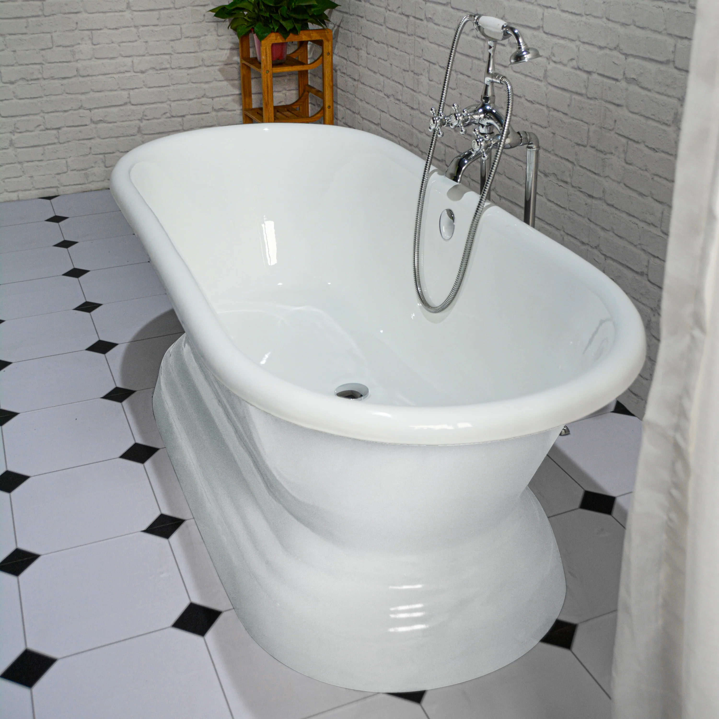 Duet 66" Cast Iron Double Roll Top Tub on Base - Image 7
