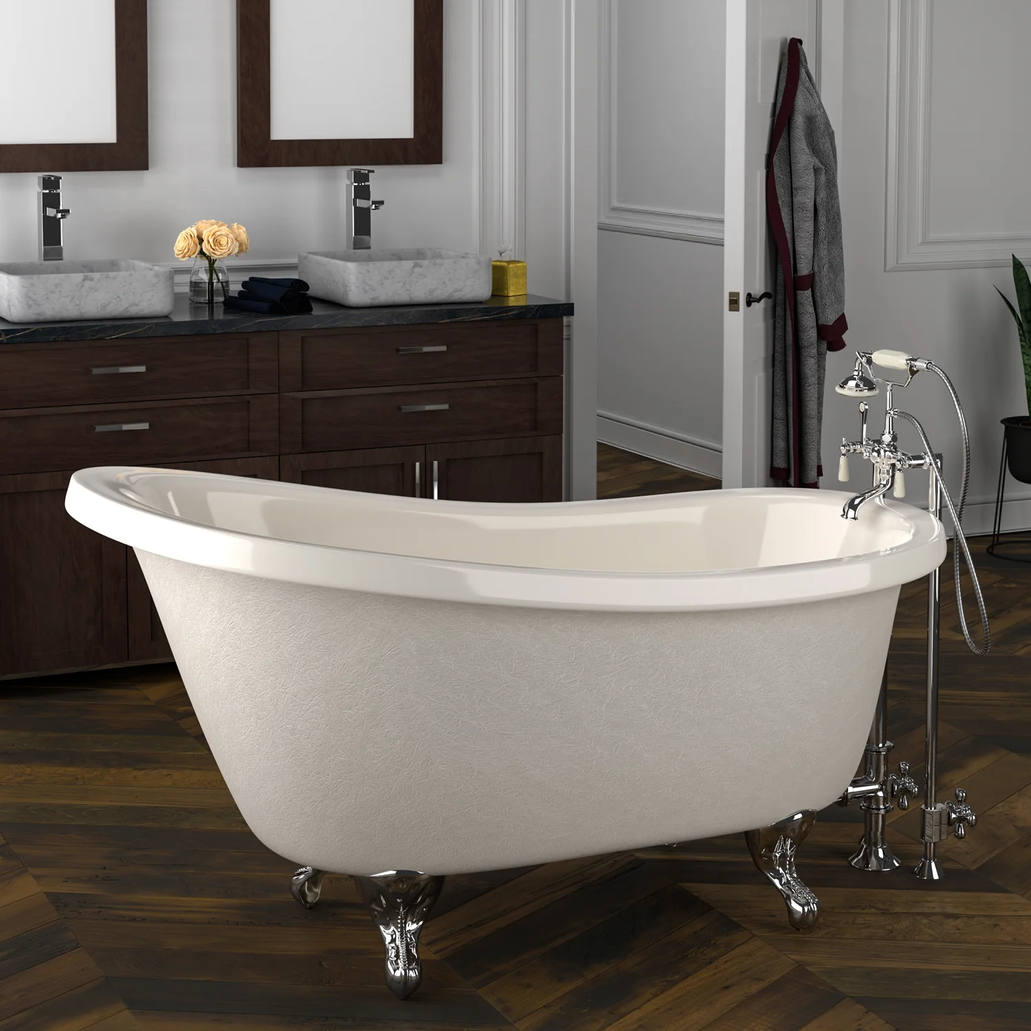Estelle 60" Acrylic Slipper Tub - Image 5