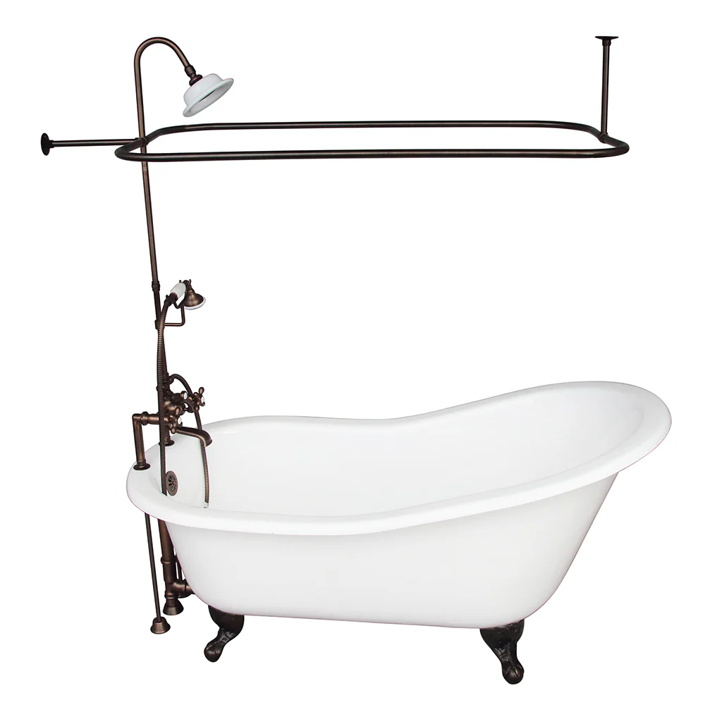 Griffin 61″ Cast Iron Slipper Tub Kit – Oil Rubbed Bronze Accessories