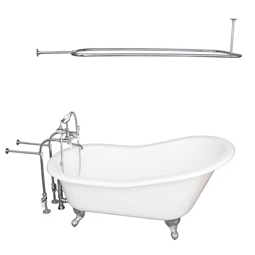 Griffin 61″ Cast Iron Slipper Tub Kit – Polished Chrome Accessories