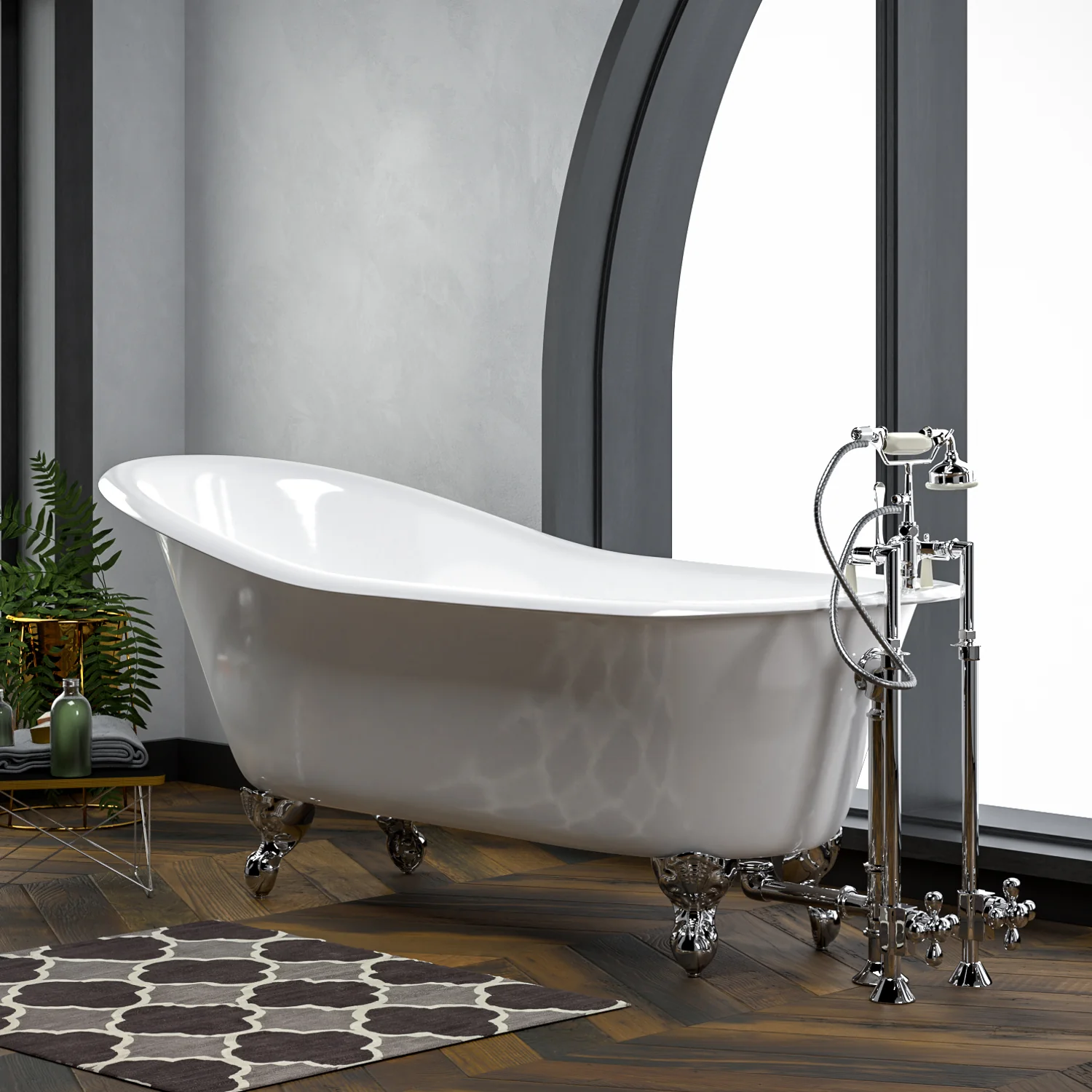 Icarus 67" Cast Iron Slipper Tub - Image 4