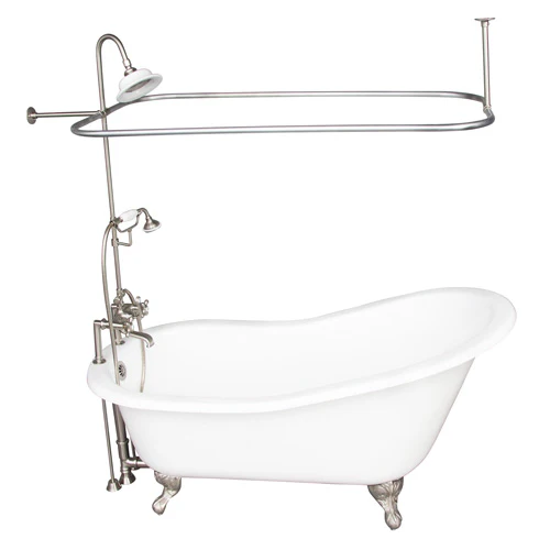 Icarus 67″ Cast Iron Slipper Tub Kit – Brushed Nickel Accessories