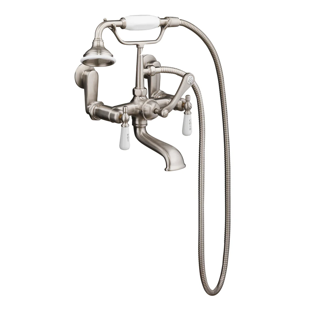 Imogene 67″ Acrylic Slipper Tub Kit in White – Brushed Nickel Accessories - Image 2