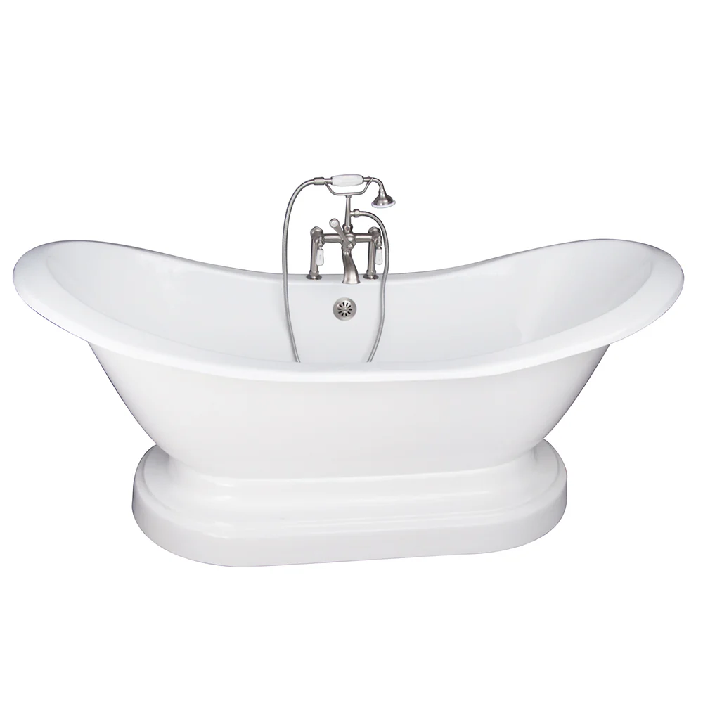 Marshall 72″ Cast Iron Double Slipper Tub Kit – Brushed Nickel Accessories