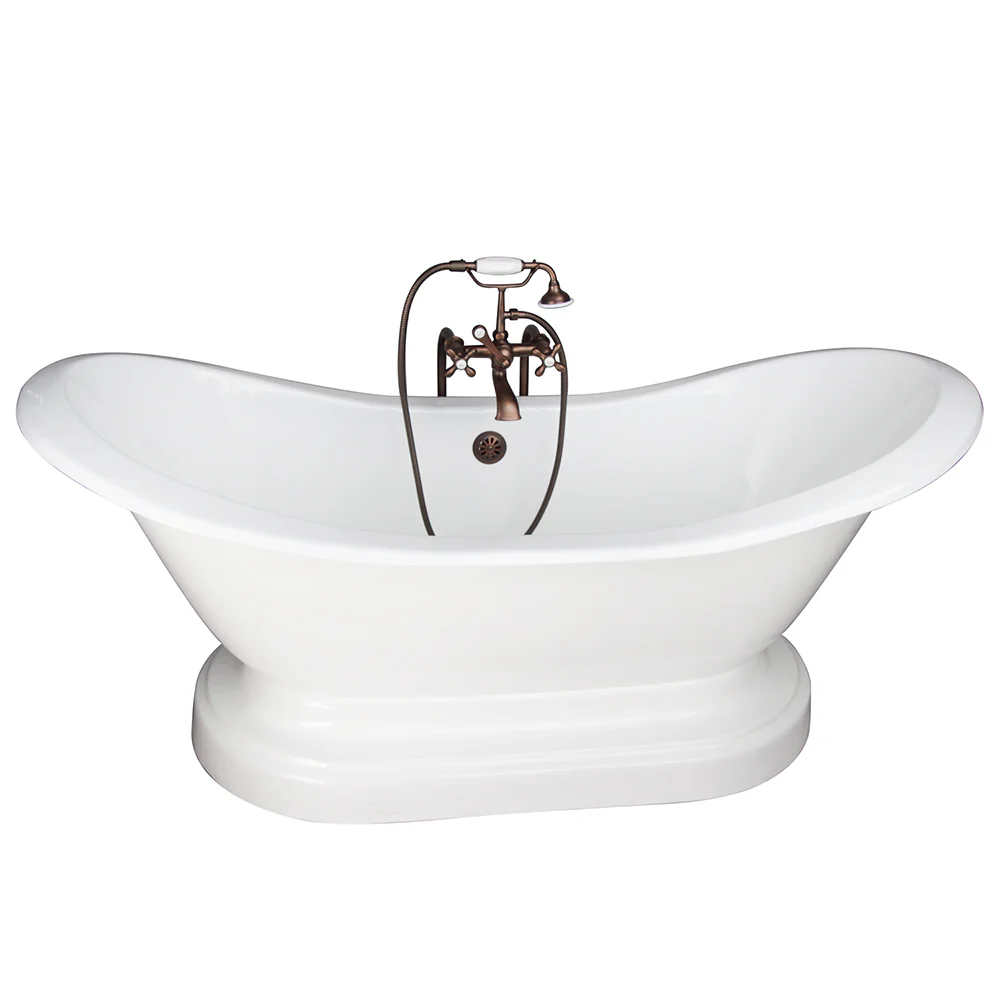 Marshall 72″ Cast Iron Double Slipper Tub Kit – Oil Rubbed Bronze