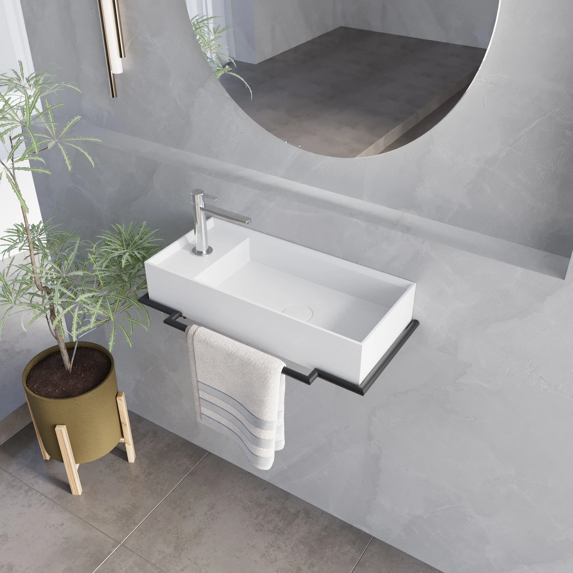 Sisi 21" Wall Mount Basin with Drain - Image 9