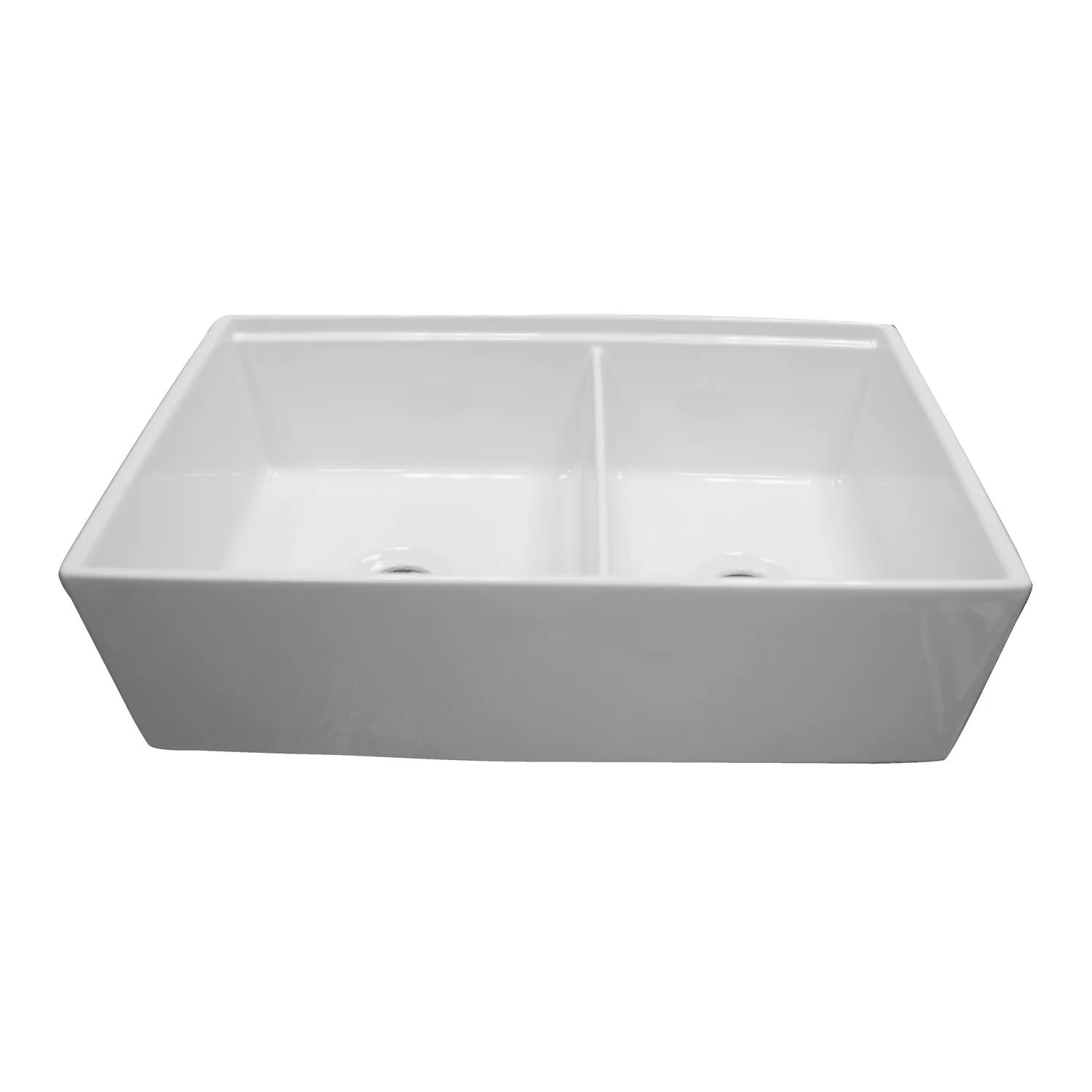 Maxwel 33" Double Bowl Apron-Front Sink with Ledge - Image 2