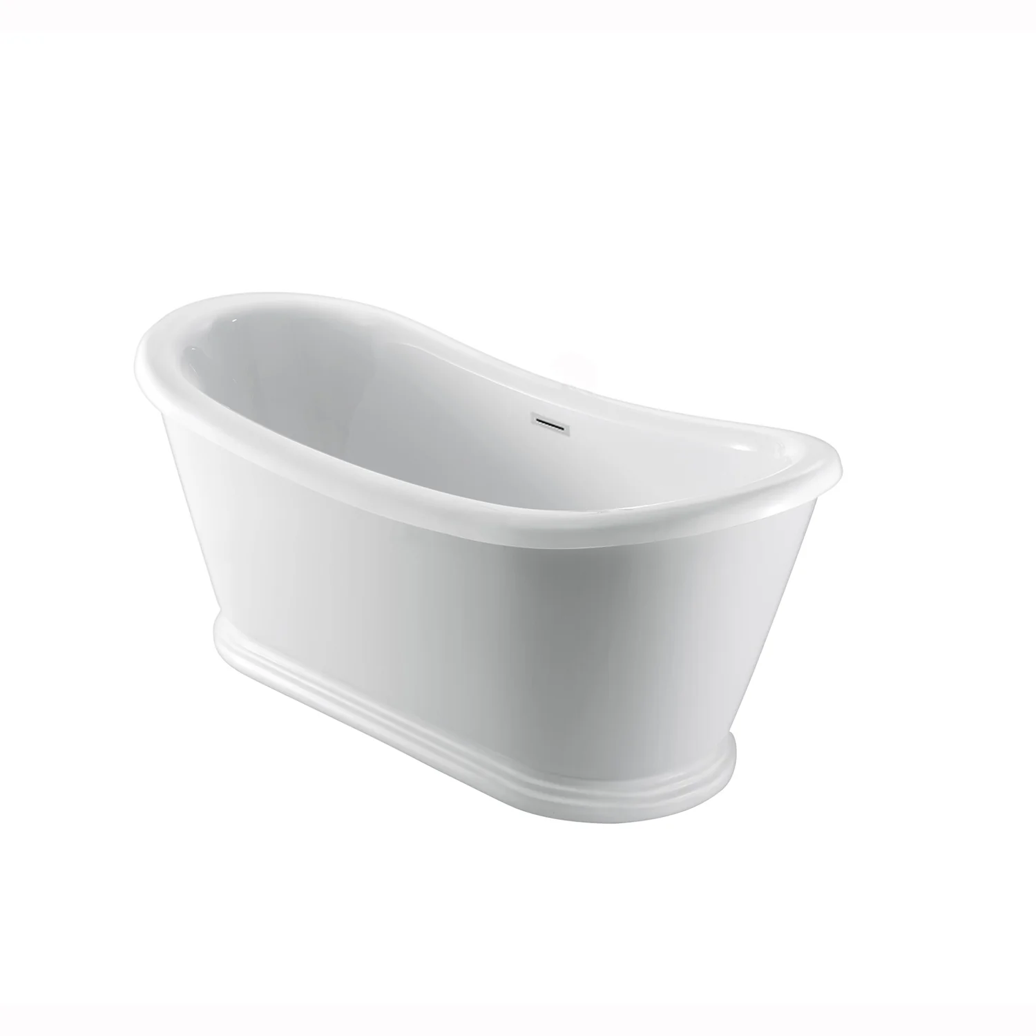 Moira 63" Acrylic Double Slipper Tub with Integral Drain and Overflow - Image 2