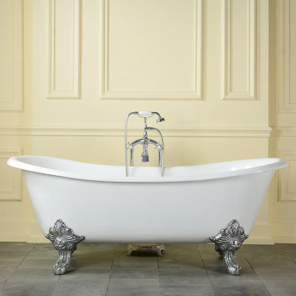 Nelson 72" Cast Iron Double Slipper Tub - Image 7