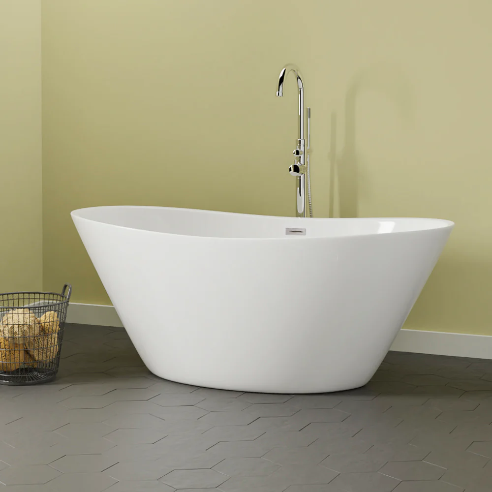 Nickelby 68" Acrylic Double Slipper Tub with Integral Drain and Overflow - Image 4