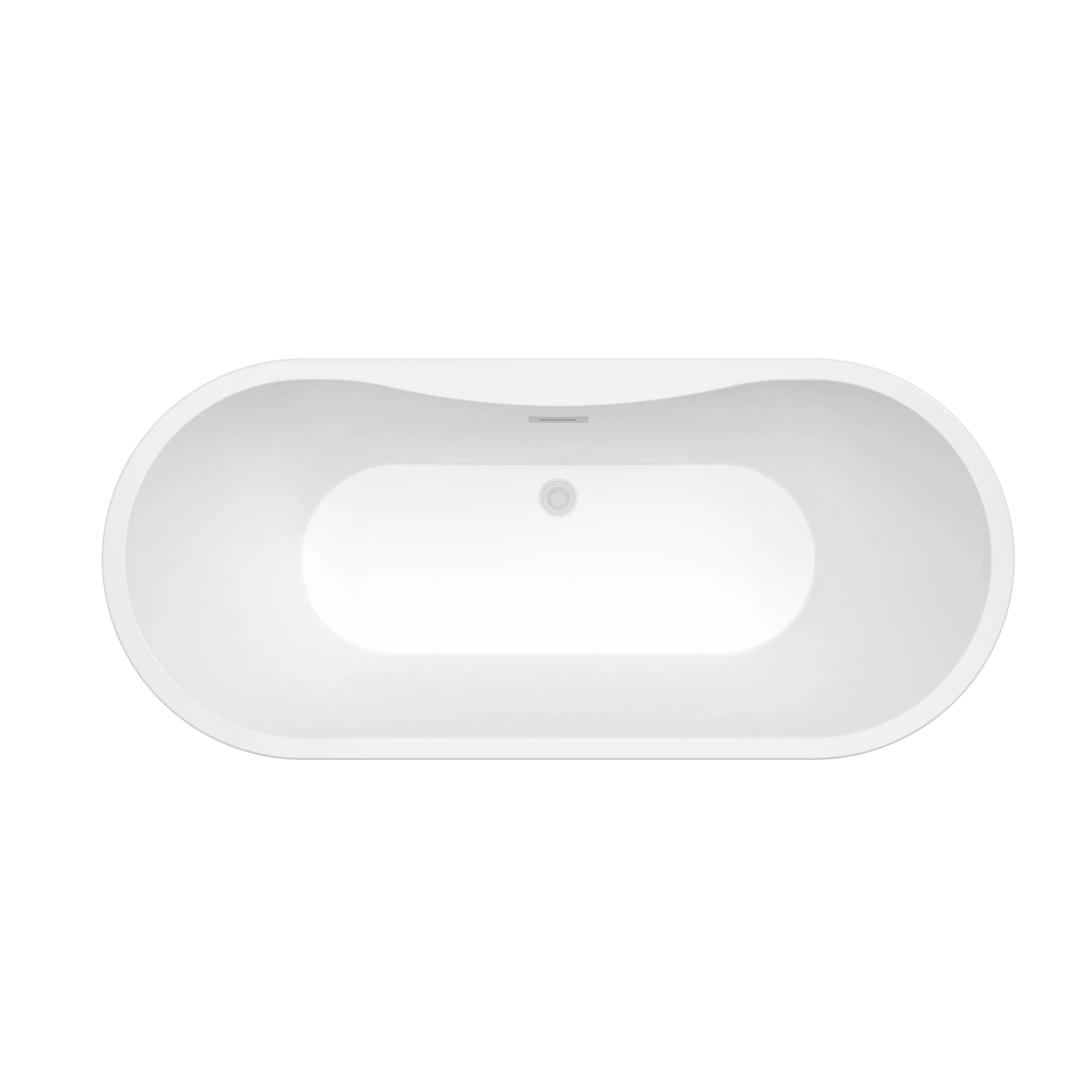 Nouri 66" Acrylic Freestanding Tub with Integral Drain in Light Grey - Image 3