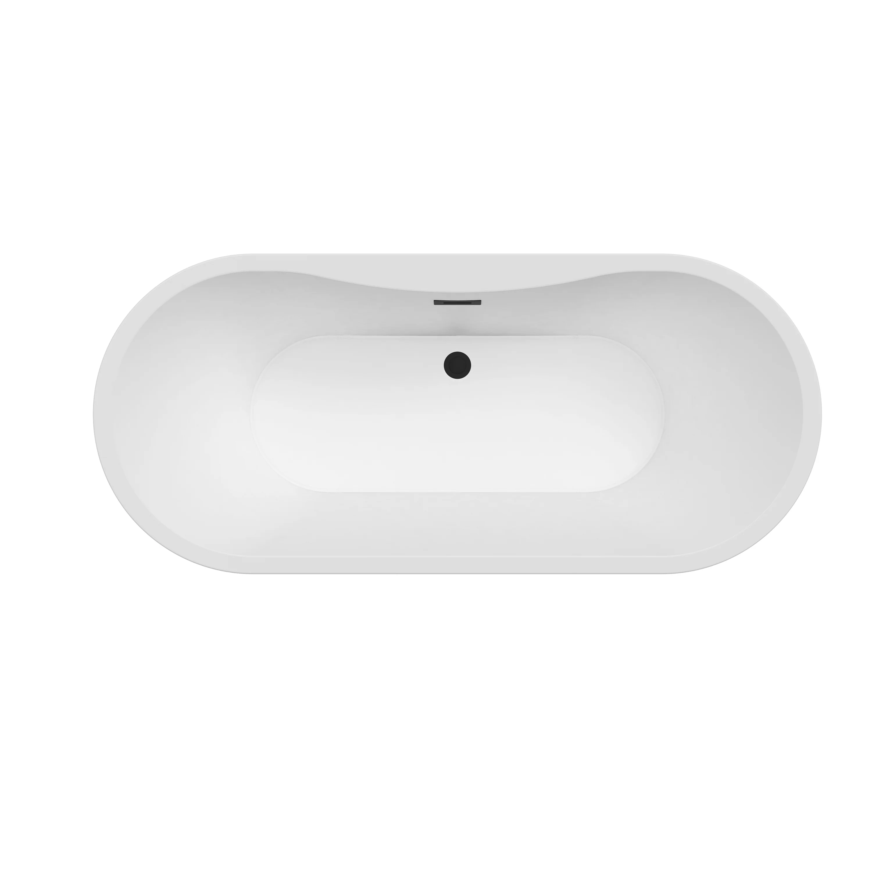 Nouri 66" Acrylic Freestanding Tub with Integral Drain in Matte White - Image 3