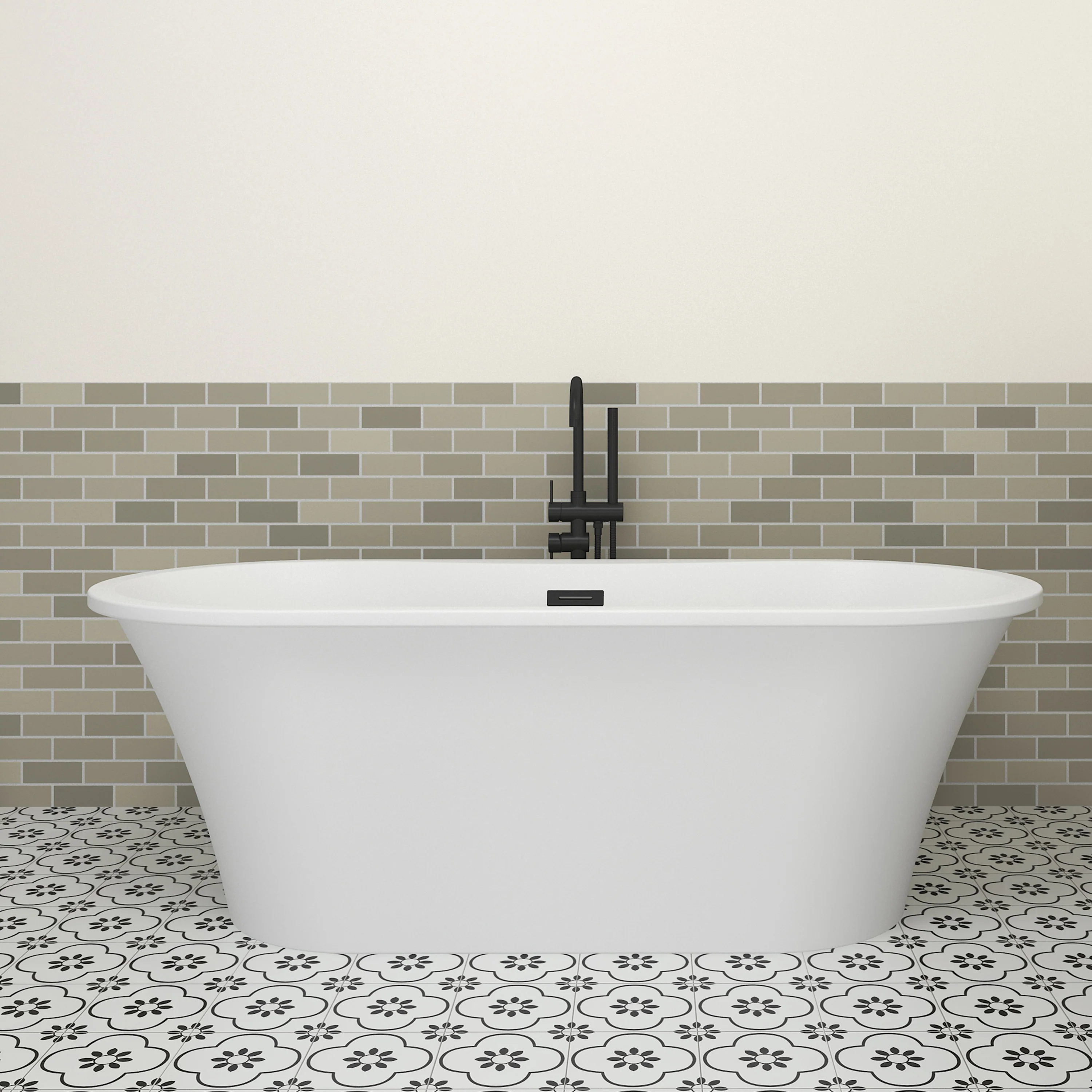 Nouri 66" Acrylic Freestanding Tub with Integral Drain in Matte White - Image 5