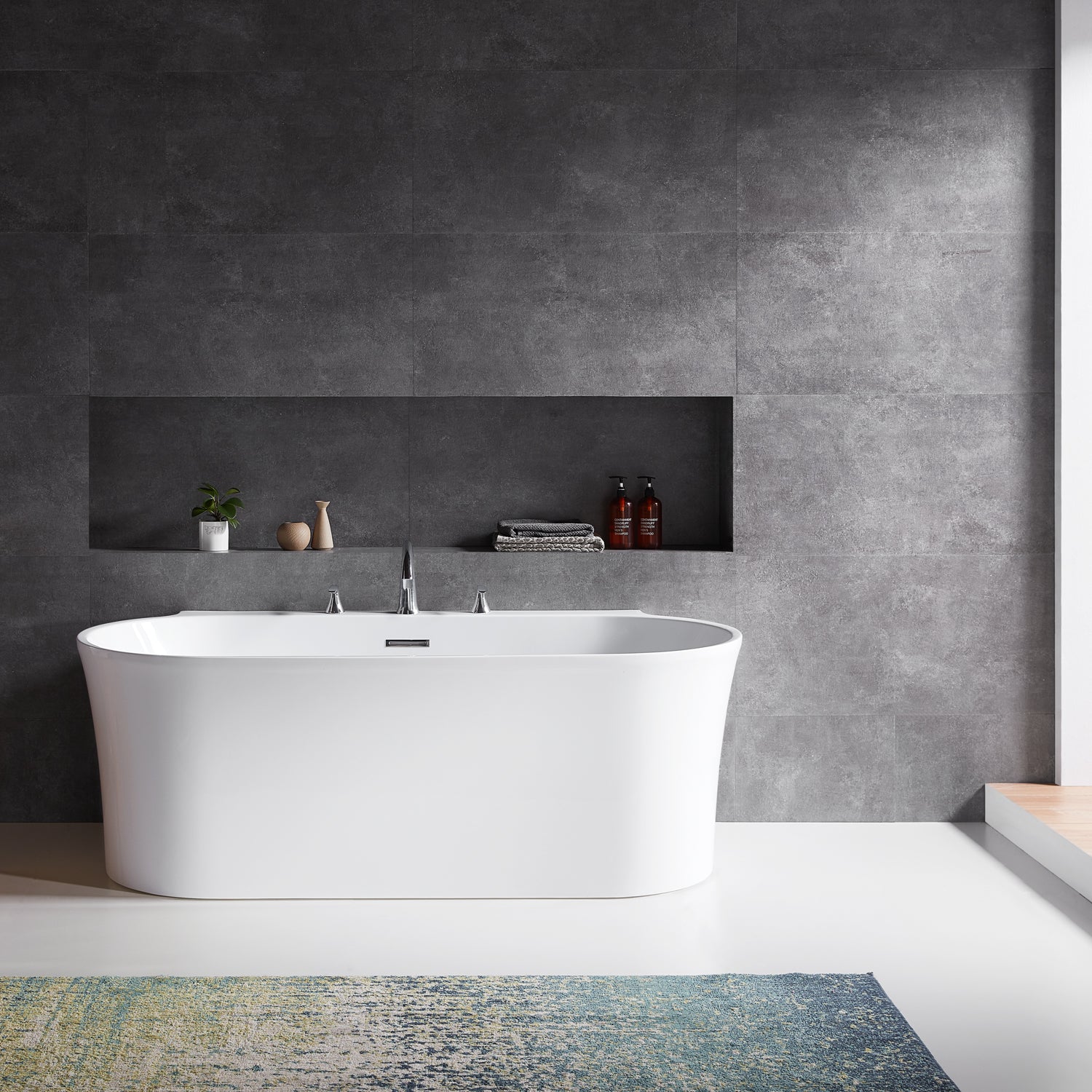 Oakleigh 67" Acrylic Freestanding Tub With Internal Drain - Image 5