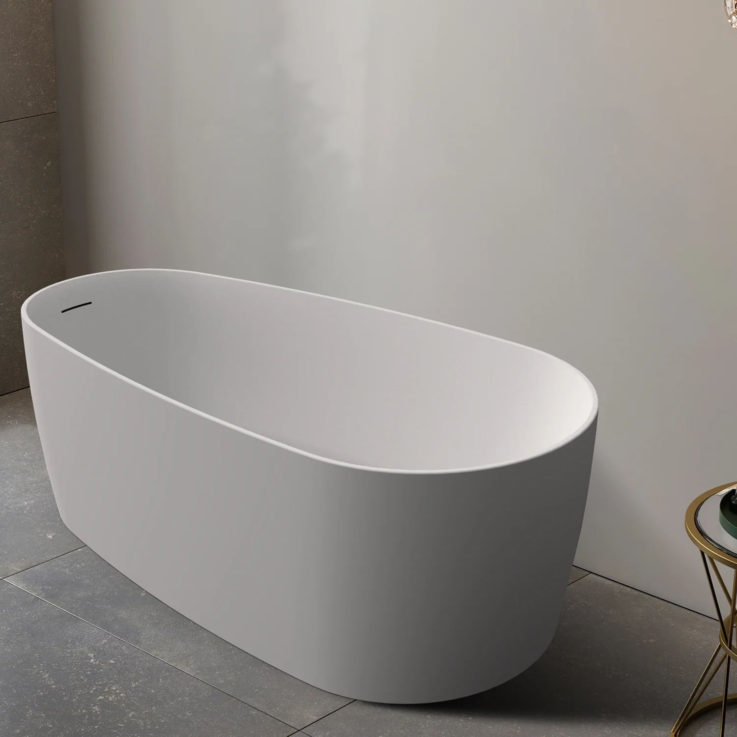 Olivia 59" Acrylic Freestanding Tub With Internal Drain - Image 6