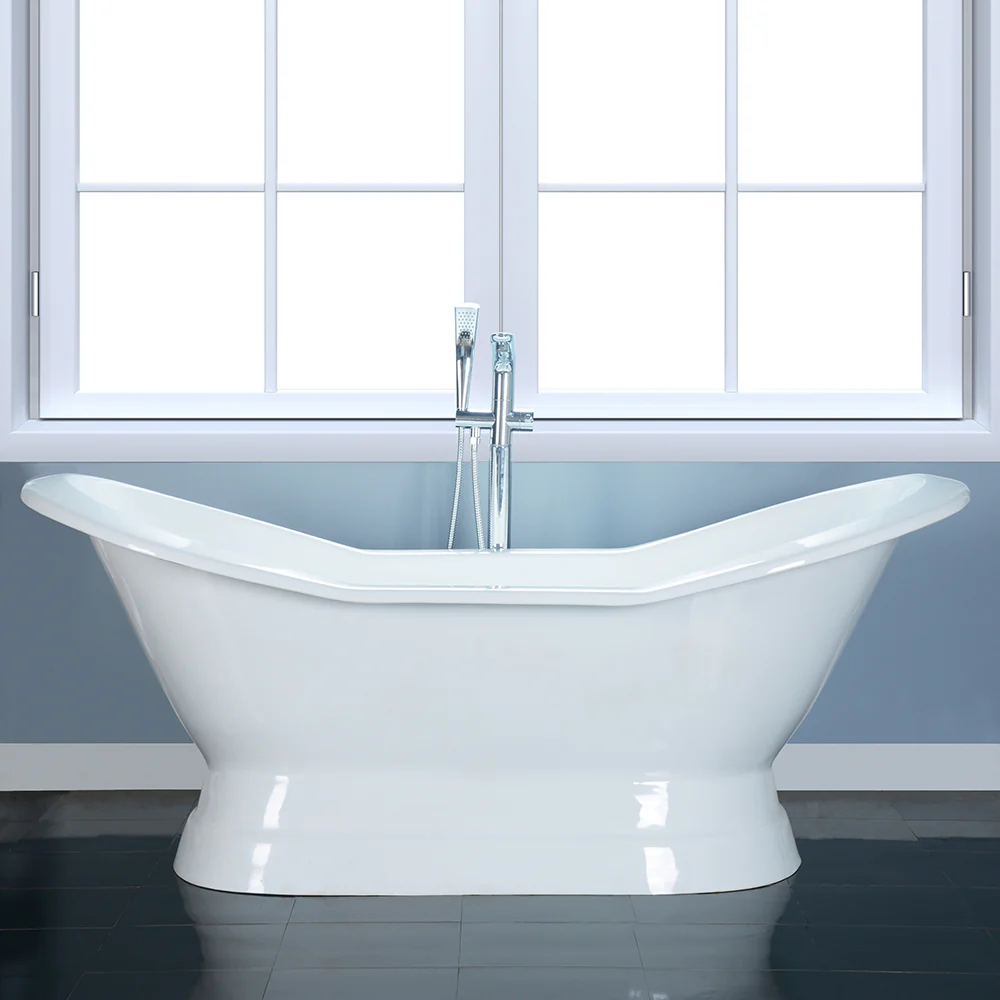 Oxnard 72" Cast Iron Double Slipper Tub on Base - Image 4
