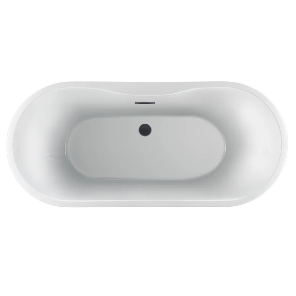 Pilar 65" Acrylic Freestanding Tub with Integral Drain and Overflow - Image 3