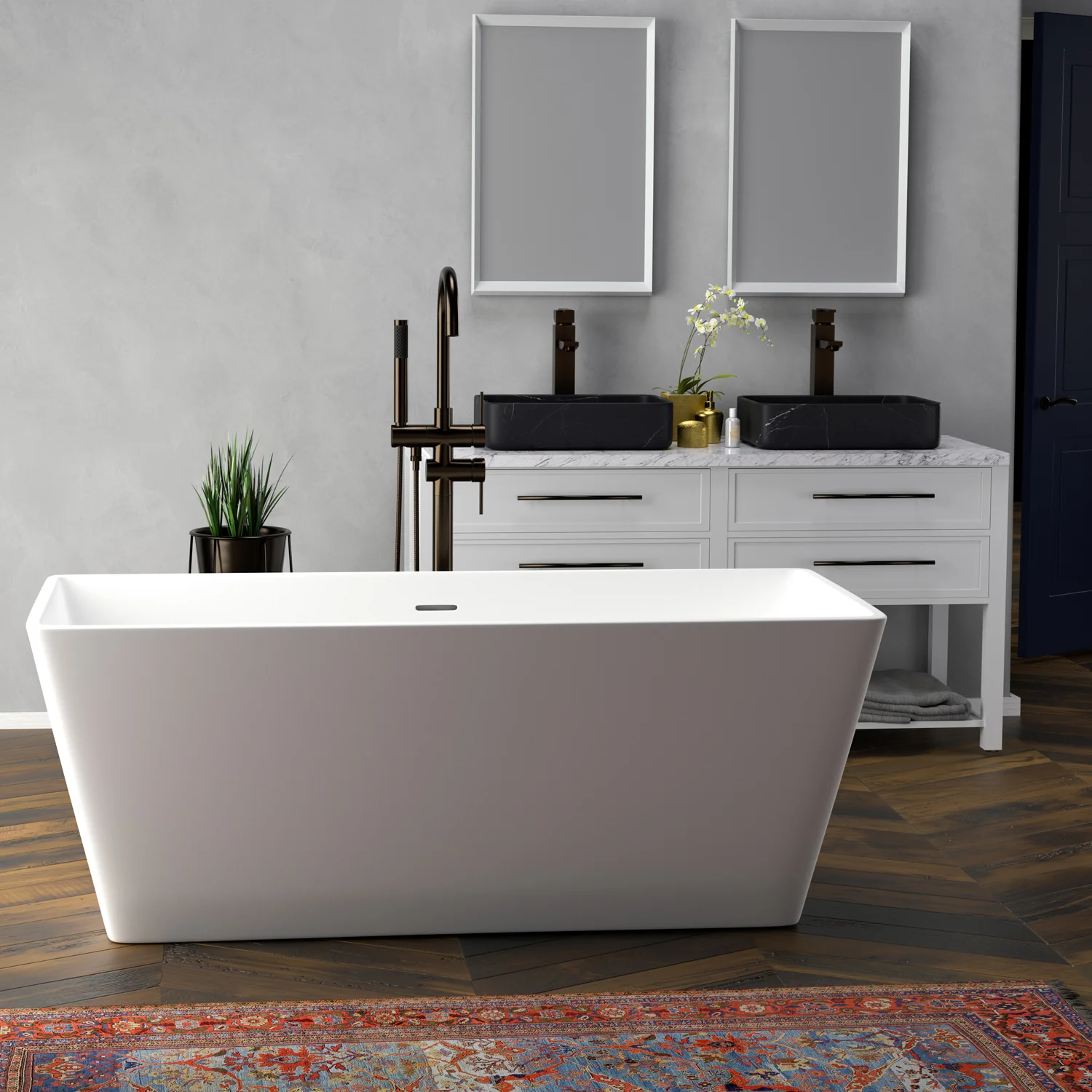 Romo 59" BARstone Freestanding Tub - Image 6