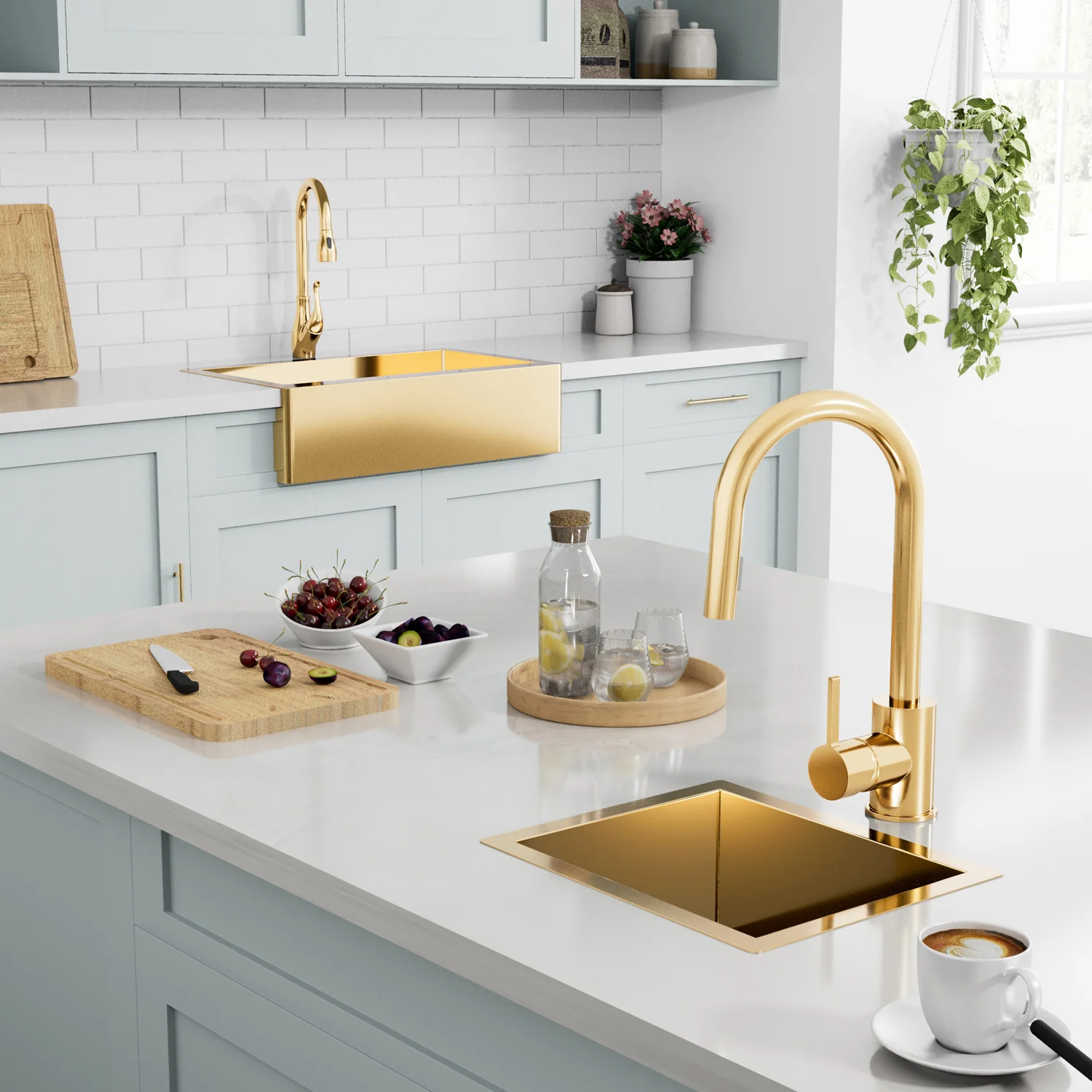 Sabrina 15" Gold Stainless Steel Prep Sink - Image 6