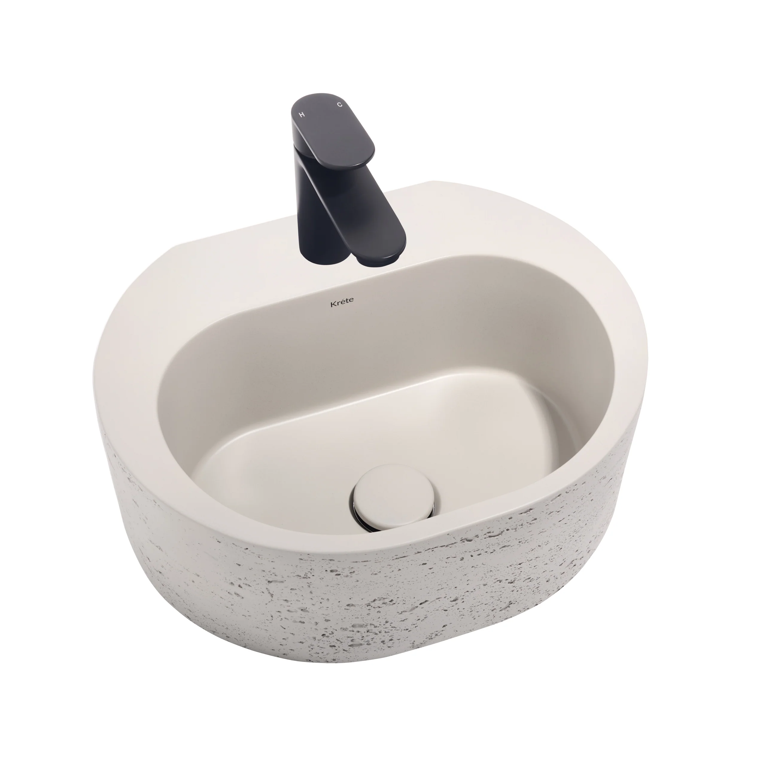 Elounda 16" Wall Mount Basin with Drain - Image 3