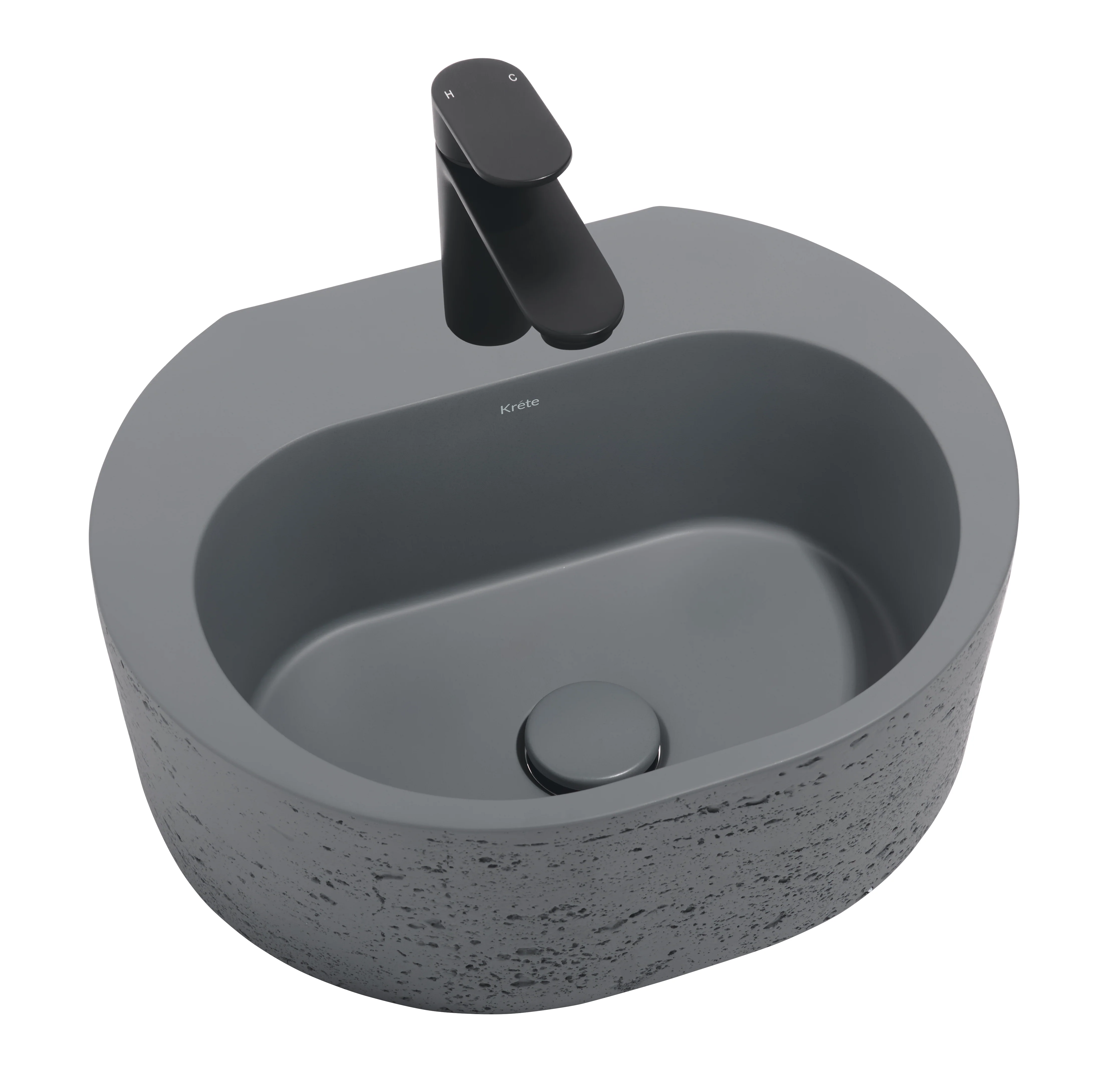 Elounda 16" Wall Mount Basin with Drain - Image 4