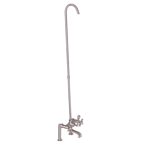 Tub Rim-Mounted Filler with Diverter and Riser