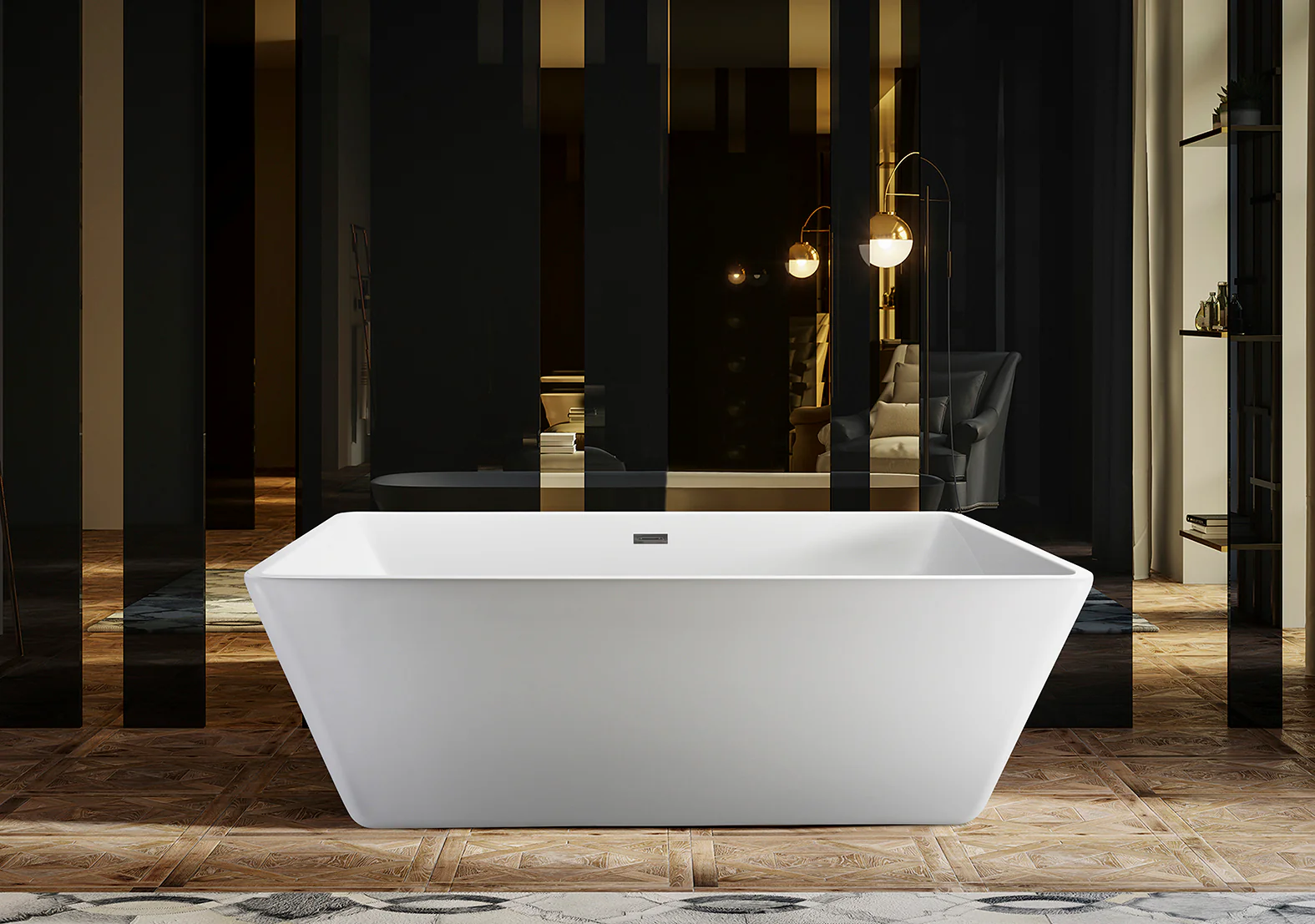 Vaughn 71" Extra Wide Acrylic Tub with Integral Drain - Image 6